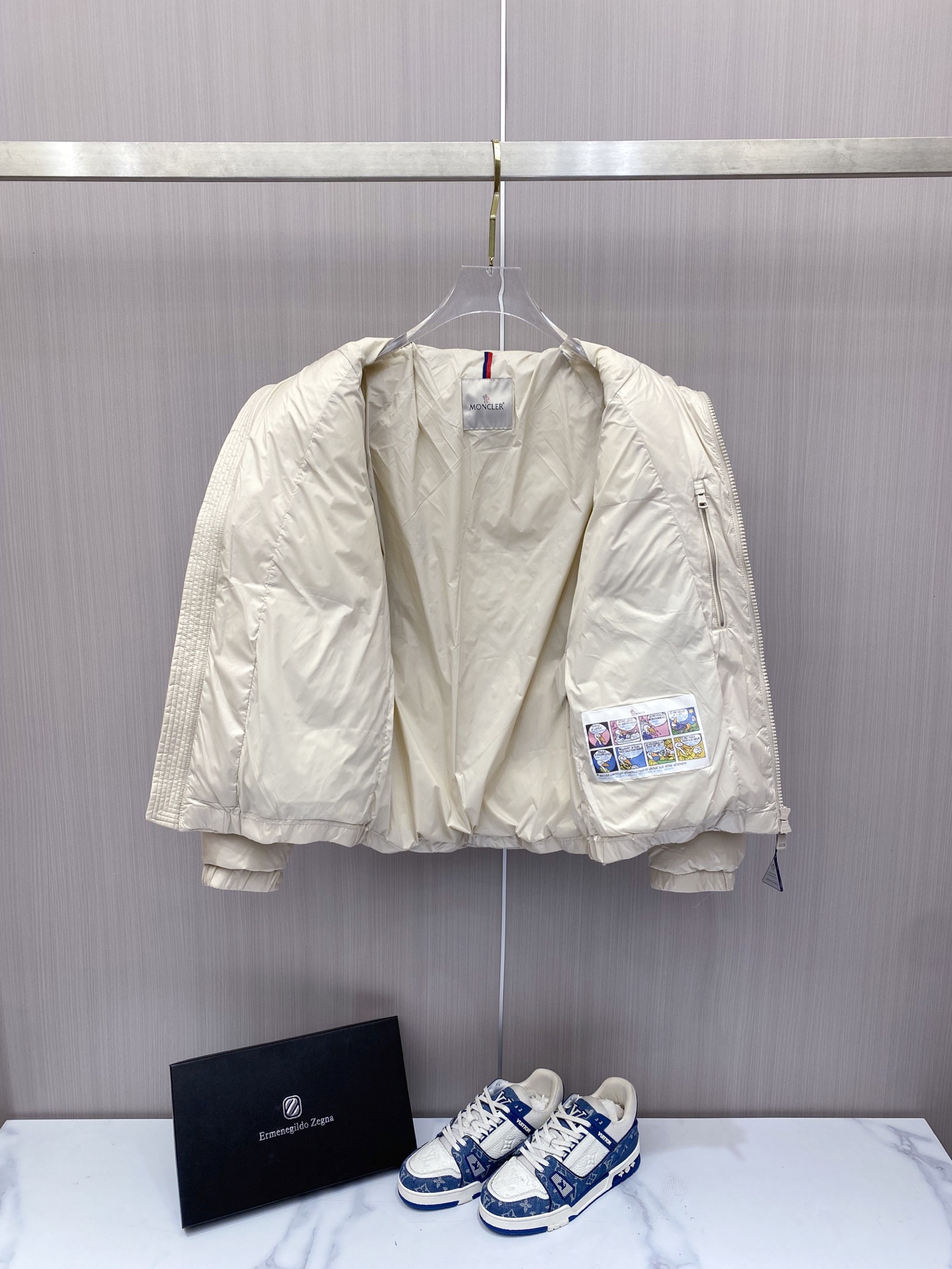 Moncler Couple Down Jacket Goose Down Black Loose Fit M-l