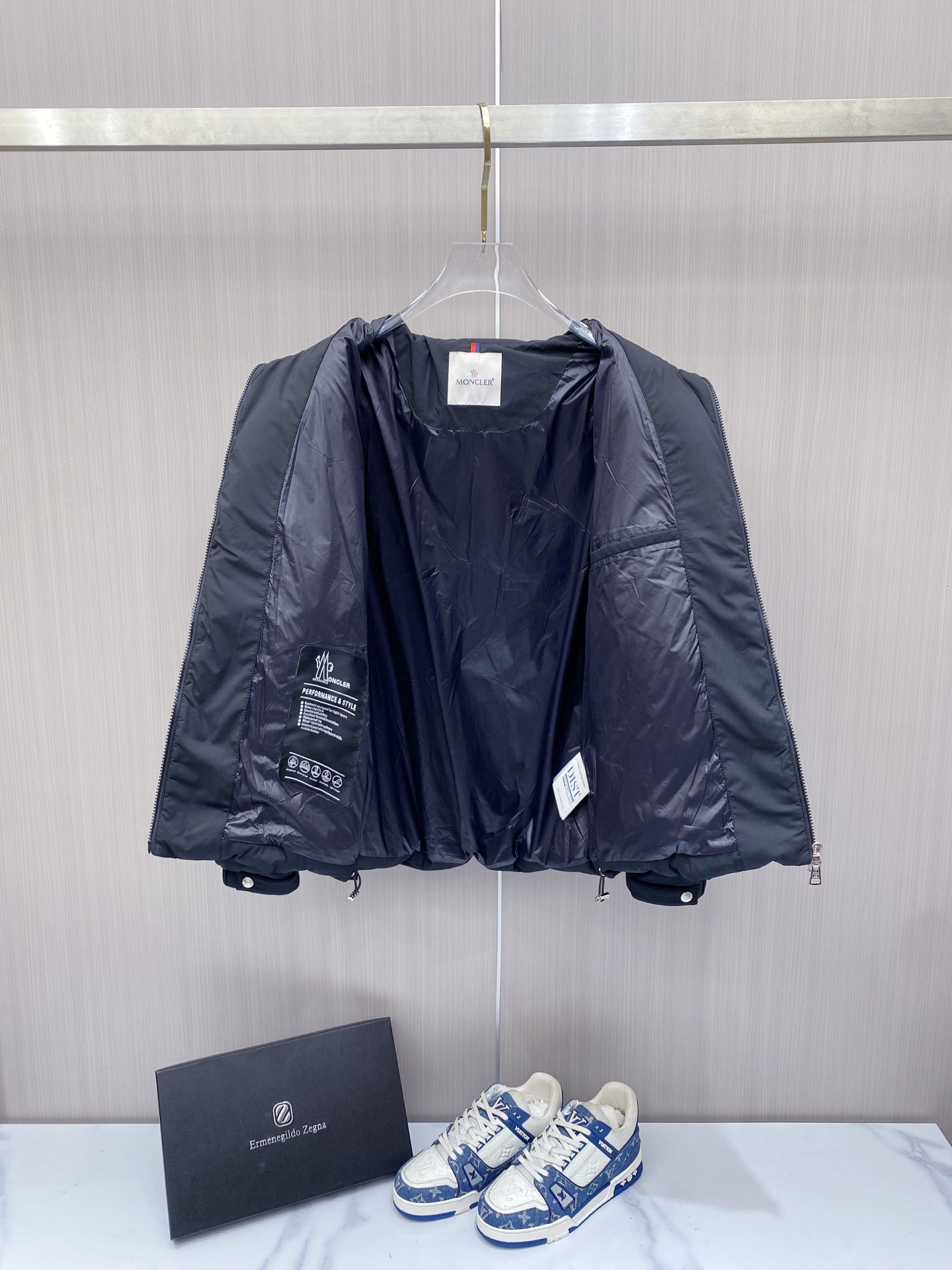 Moncler Male Down Jacket White Duck Down Black S-m-l