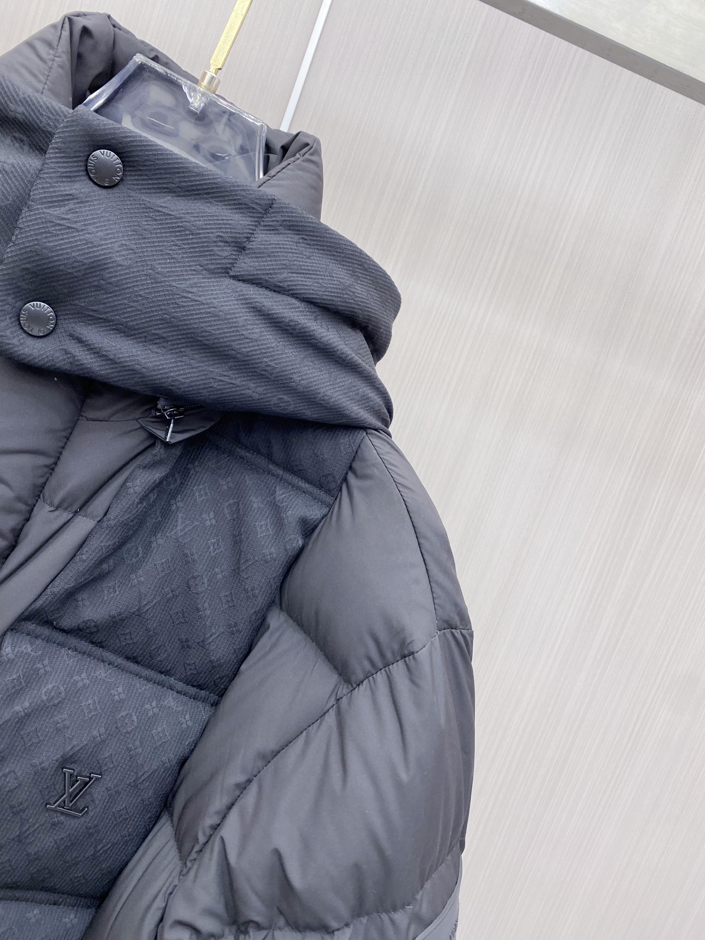 Louis Vuitton Male Down Jacket Goose Down Black Hooded S-m-l-xl