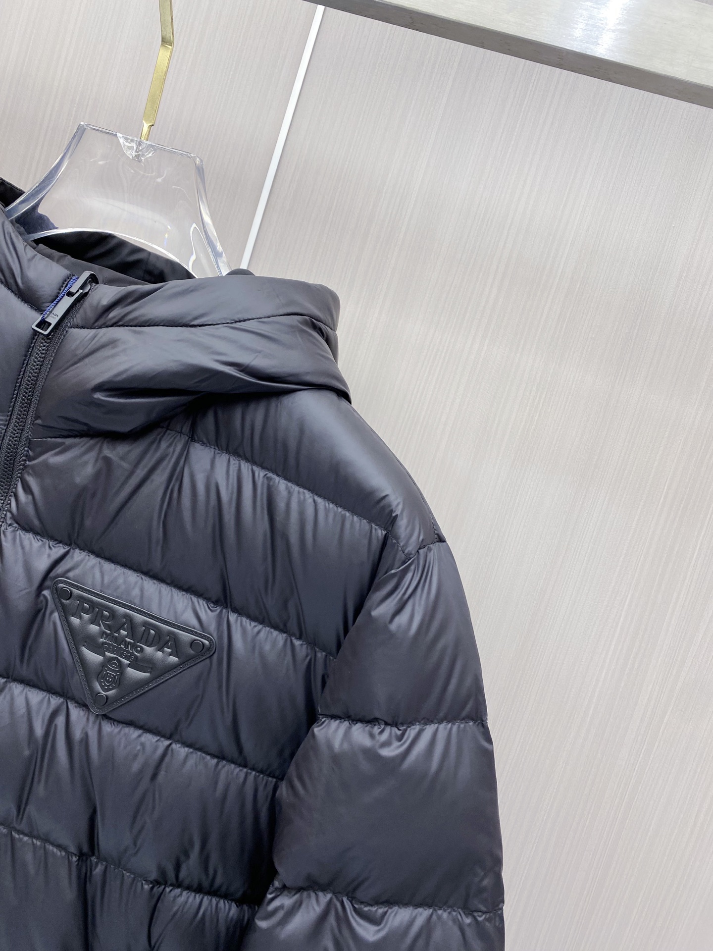 Prada Down Jacket Black Hooded M-54-48-56-50-52
