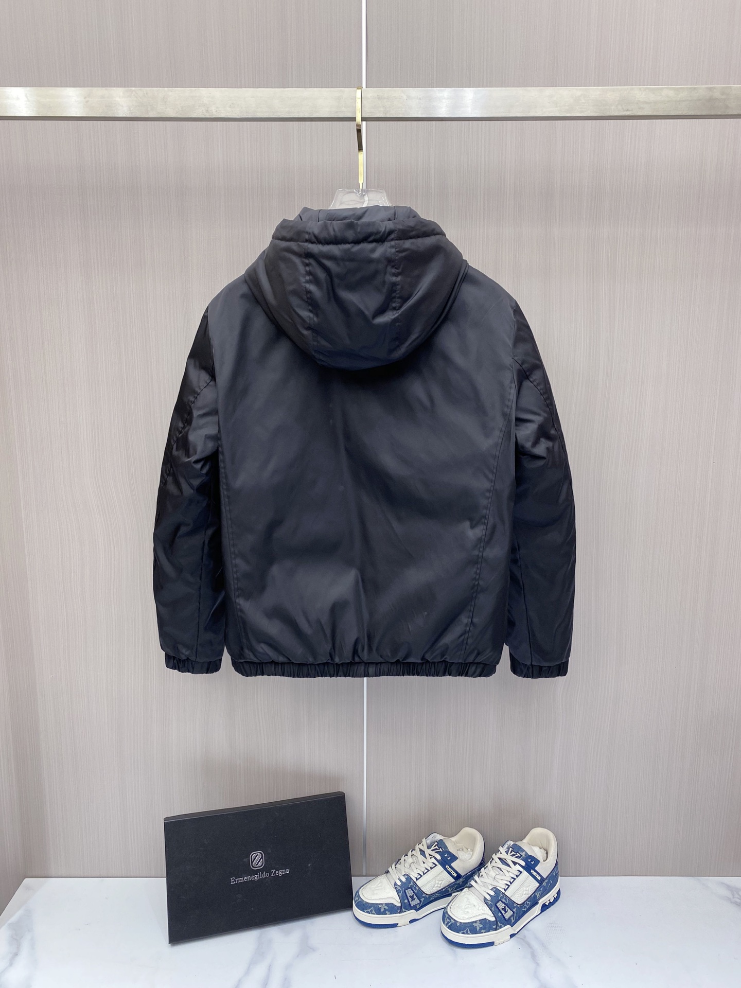 Prada Down Jacket Black Hooded M-54-48-56-50-52
