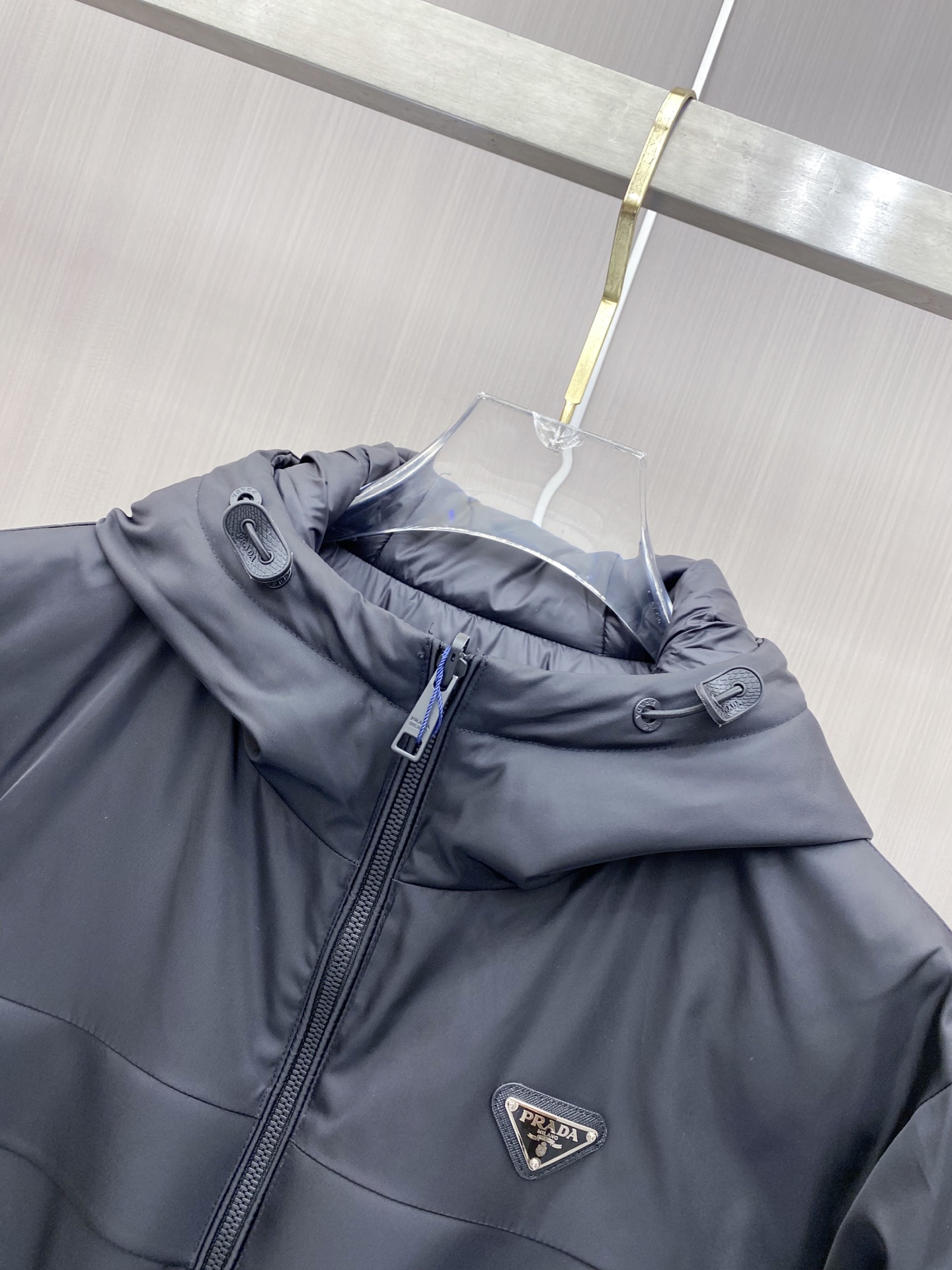 Prada Down Jacket Black Hooded M-54-48-56-50-52