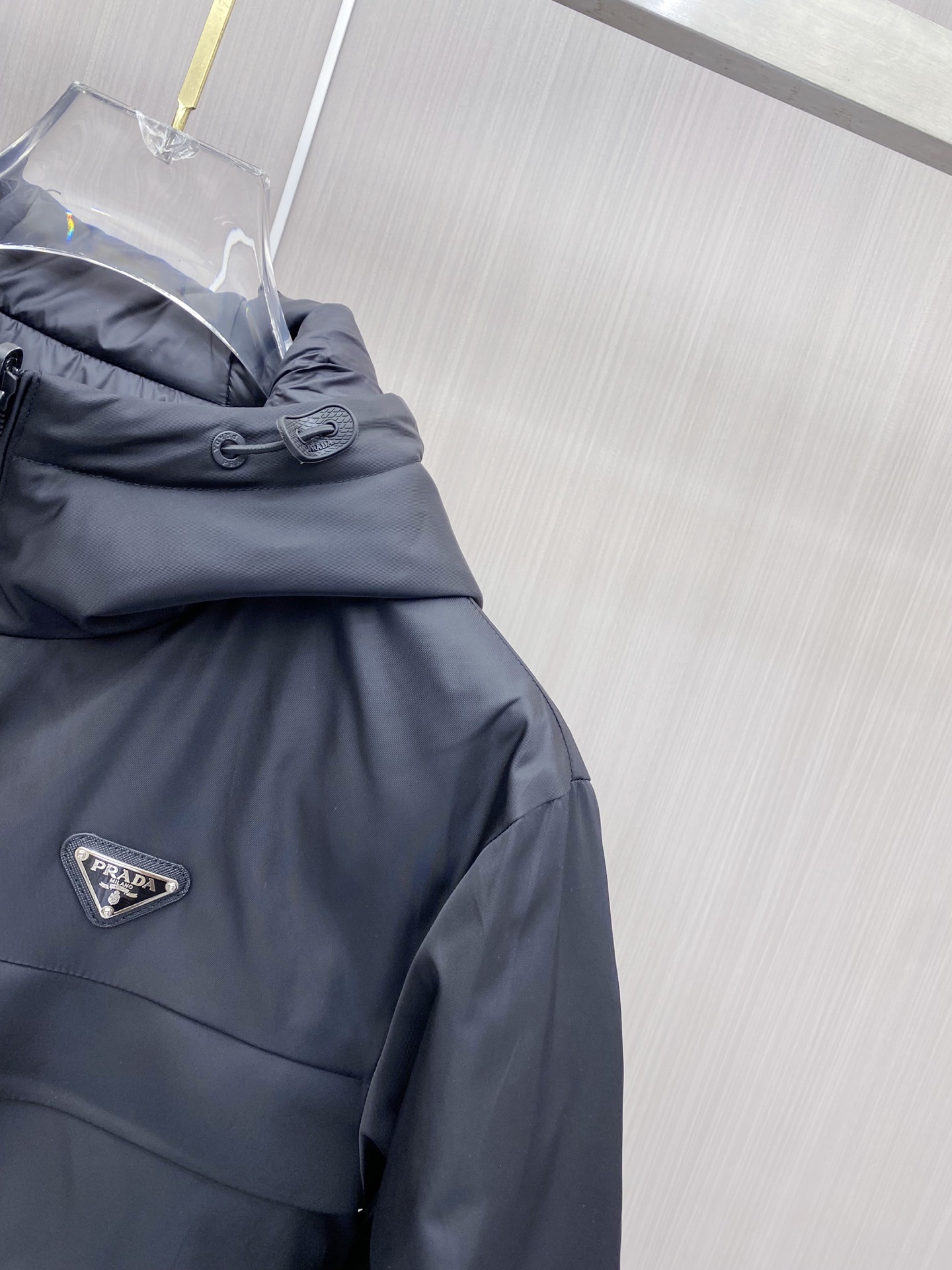 Prada Down Jacket Black Hooded M-54-48-56-50-52