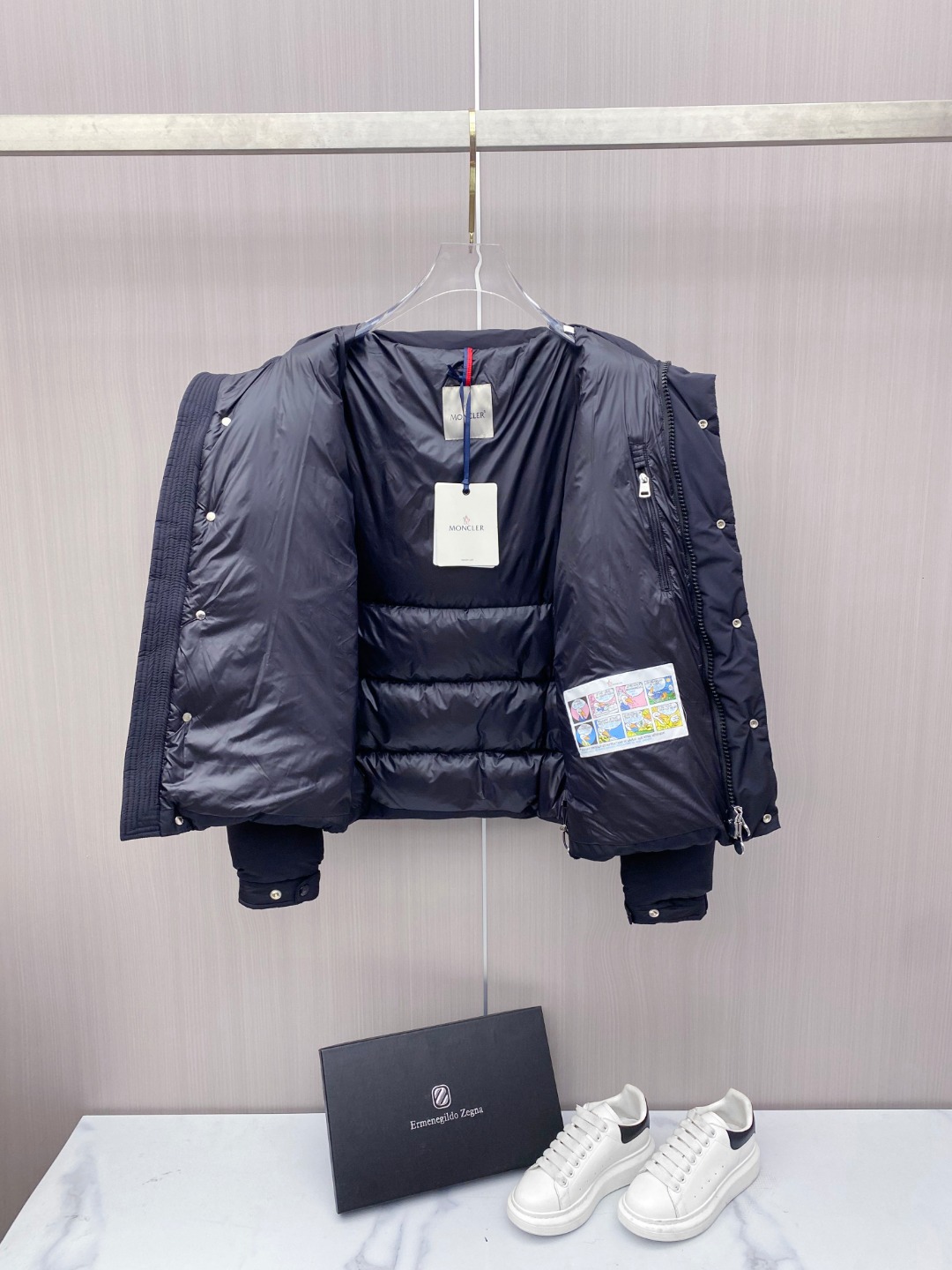 Moncler Down Jacket Polyester Black S-m-l