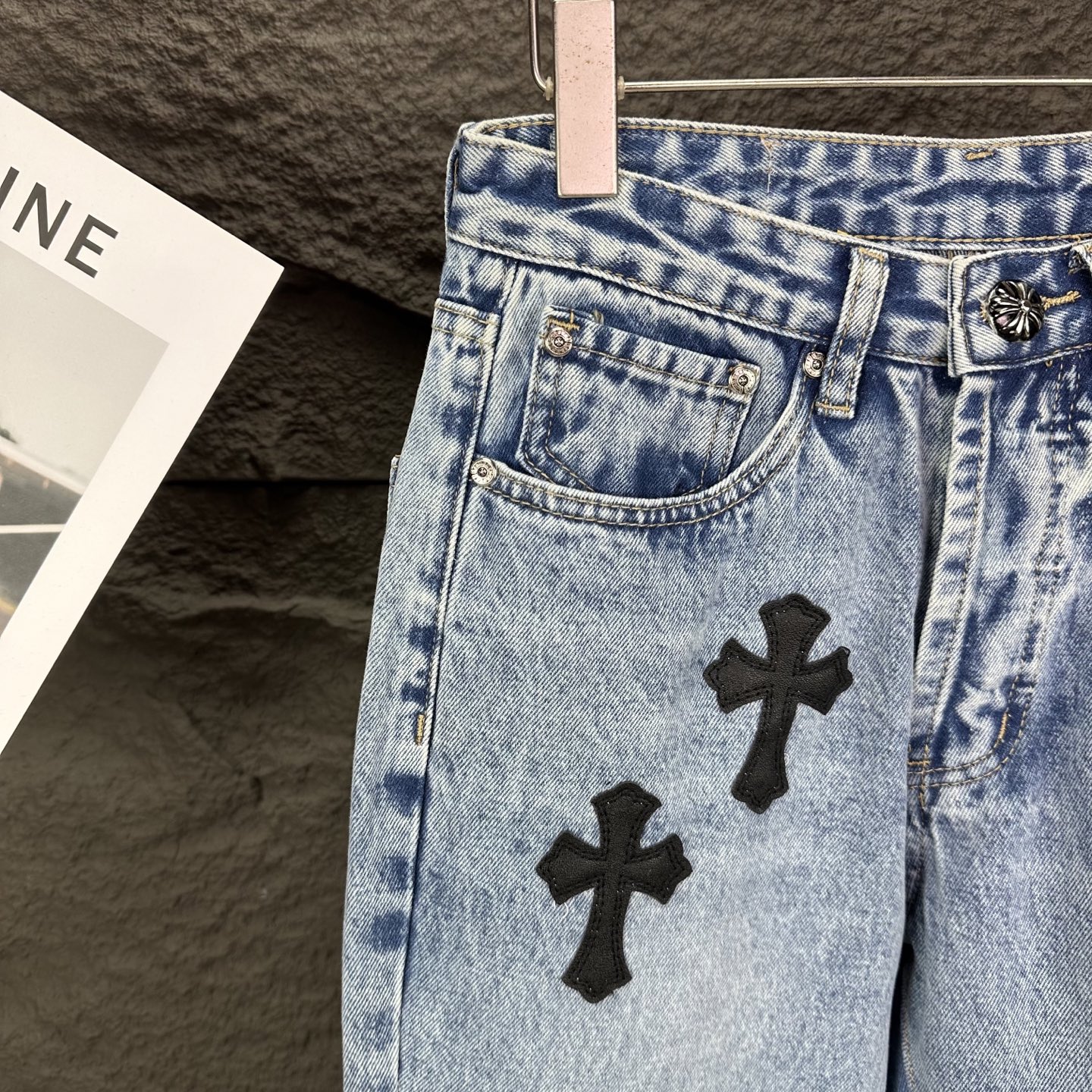 Chrome Hearts Couple Jeans Black Couple Style L