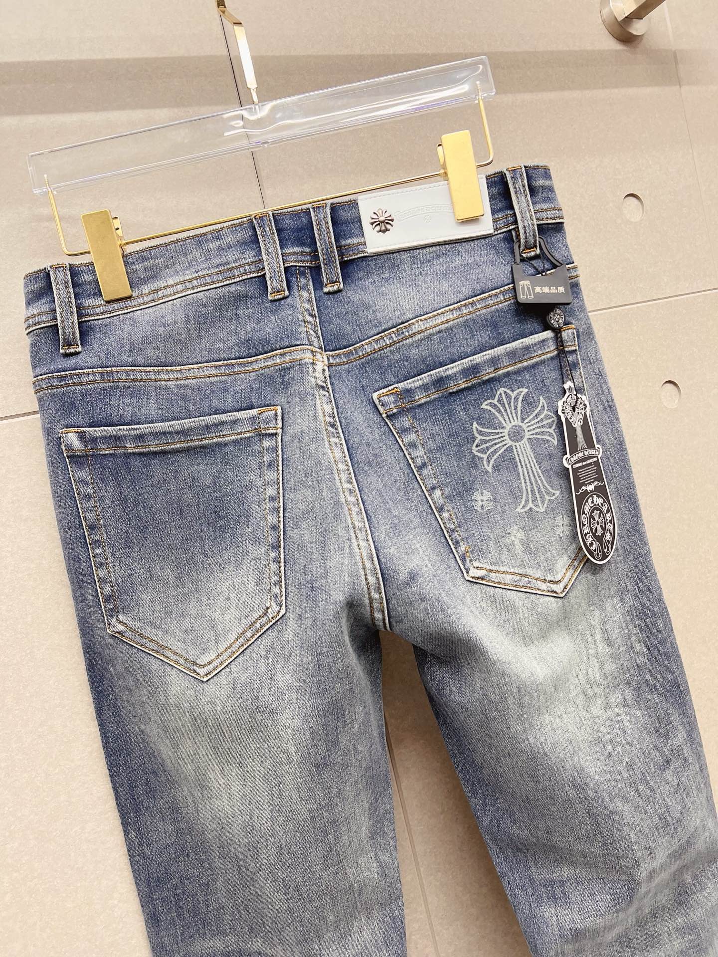 Chrome Hearts Male Jeans Denim Slim Fit