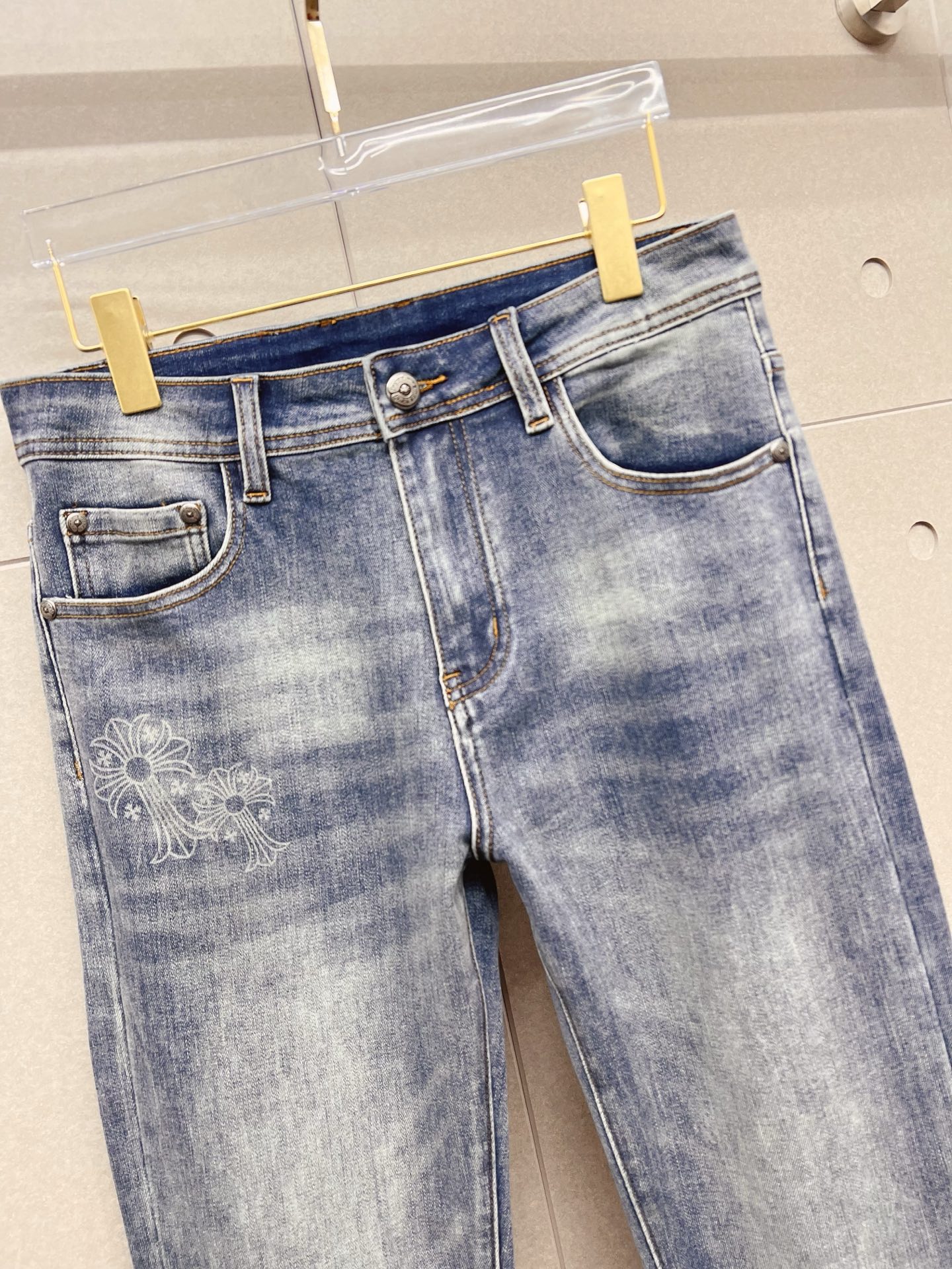 Chrome Hearts Male Jeans Denim Slim Fit