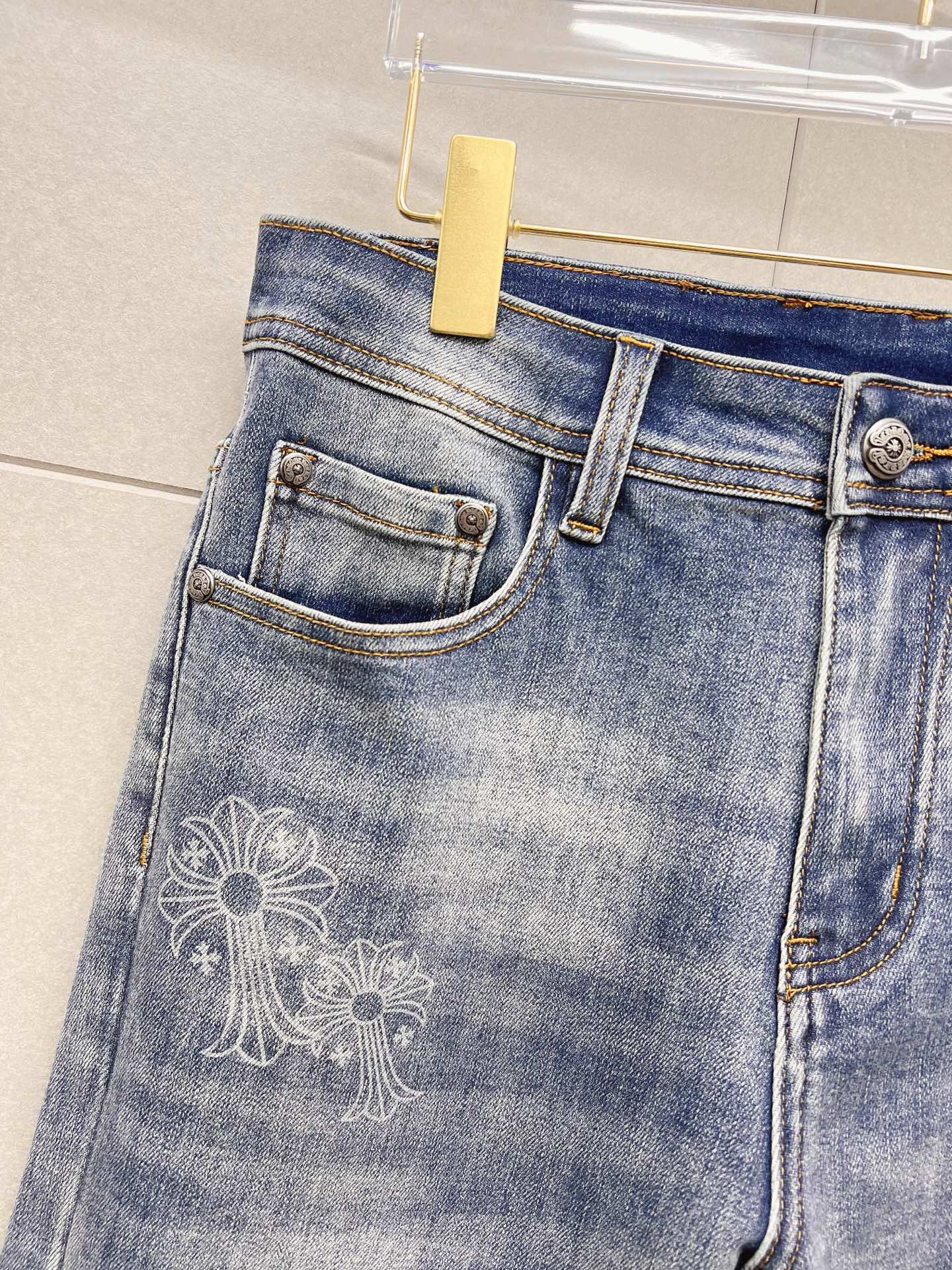 Chrome Hearts Male Jeans Denim Slim Fit