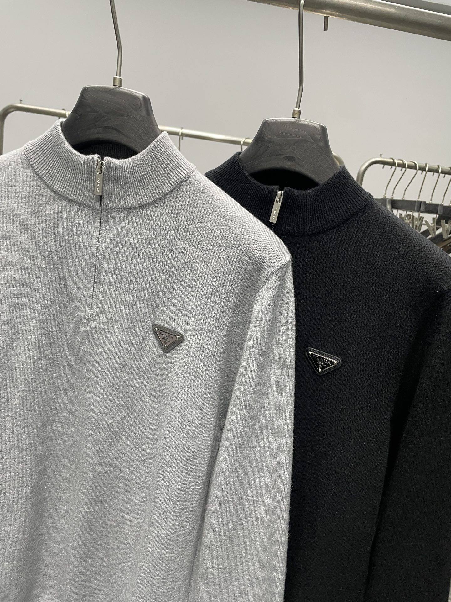 Prada Couple Basic Clothing Cotton Black M-l-xl