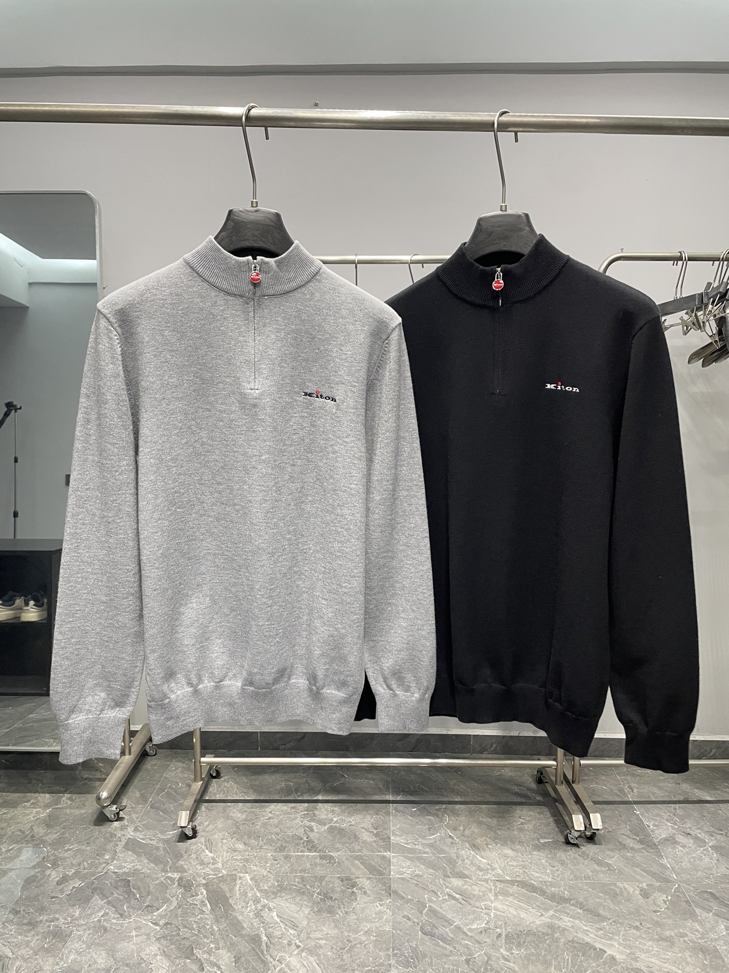 Kiton Male Basic Clothing Cotton Black M-l-xl