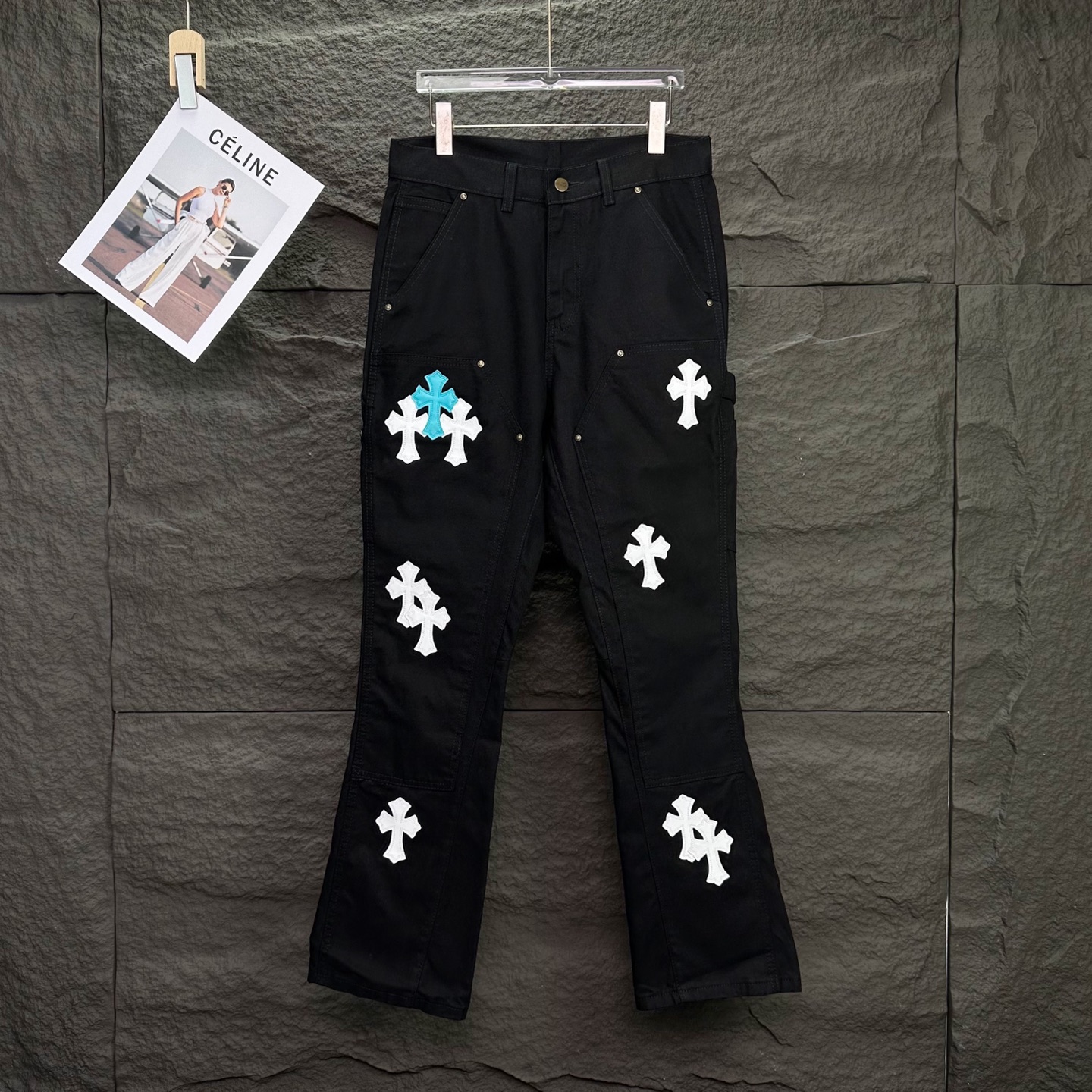 Chrome Hearts Couple Jeans Black Loose Fit