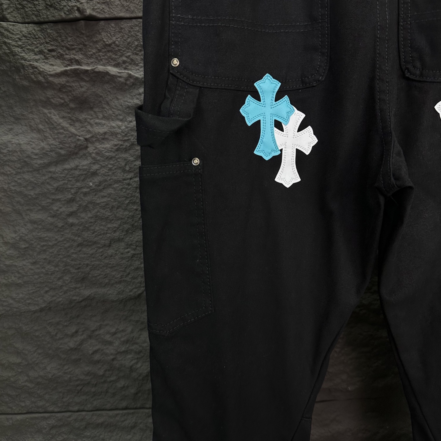 Chrome Hearts Couple Jeans Black Loose Fit