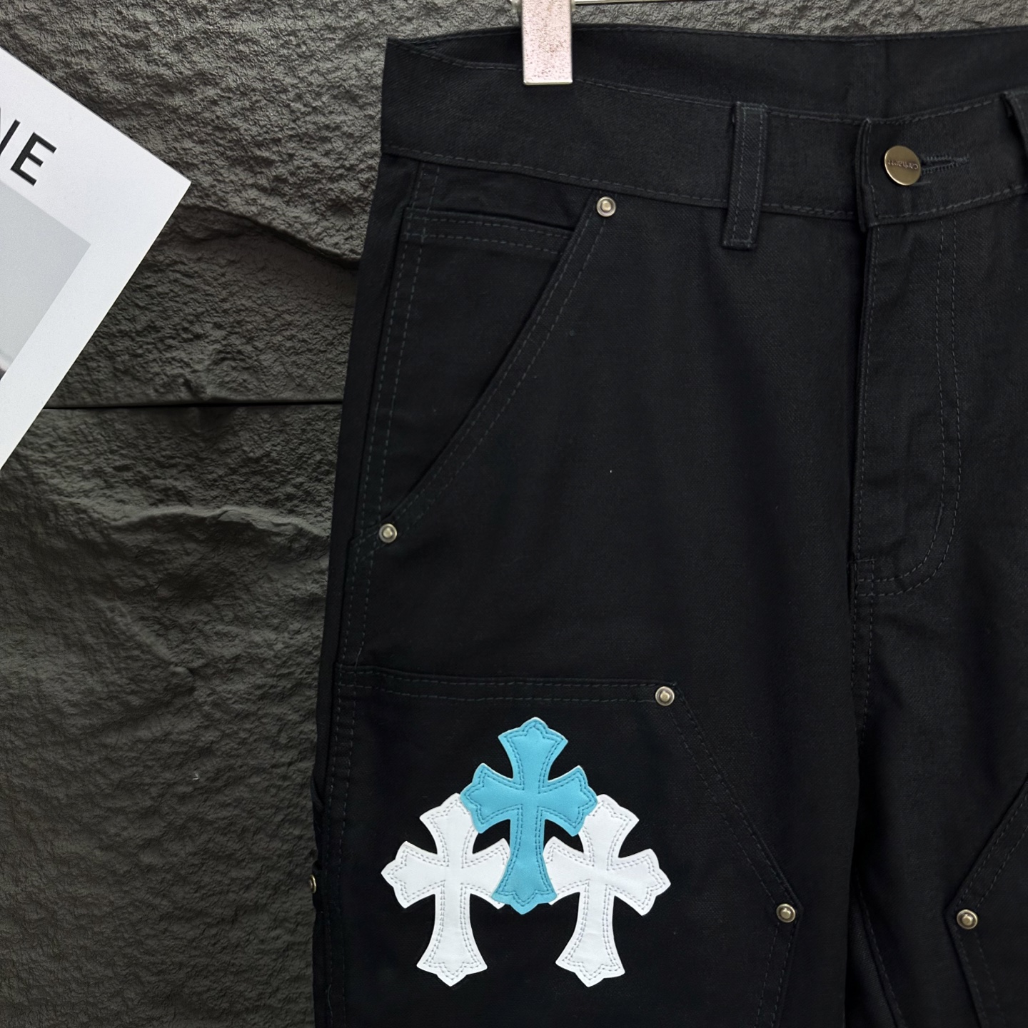 Chrome Hearts Couple Jeans Black Loose Fit