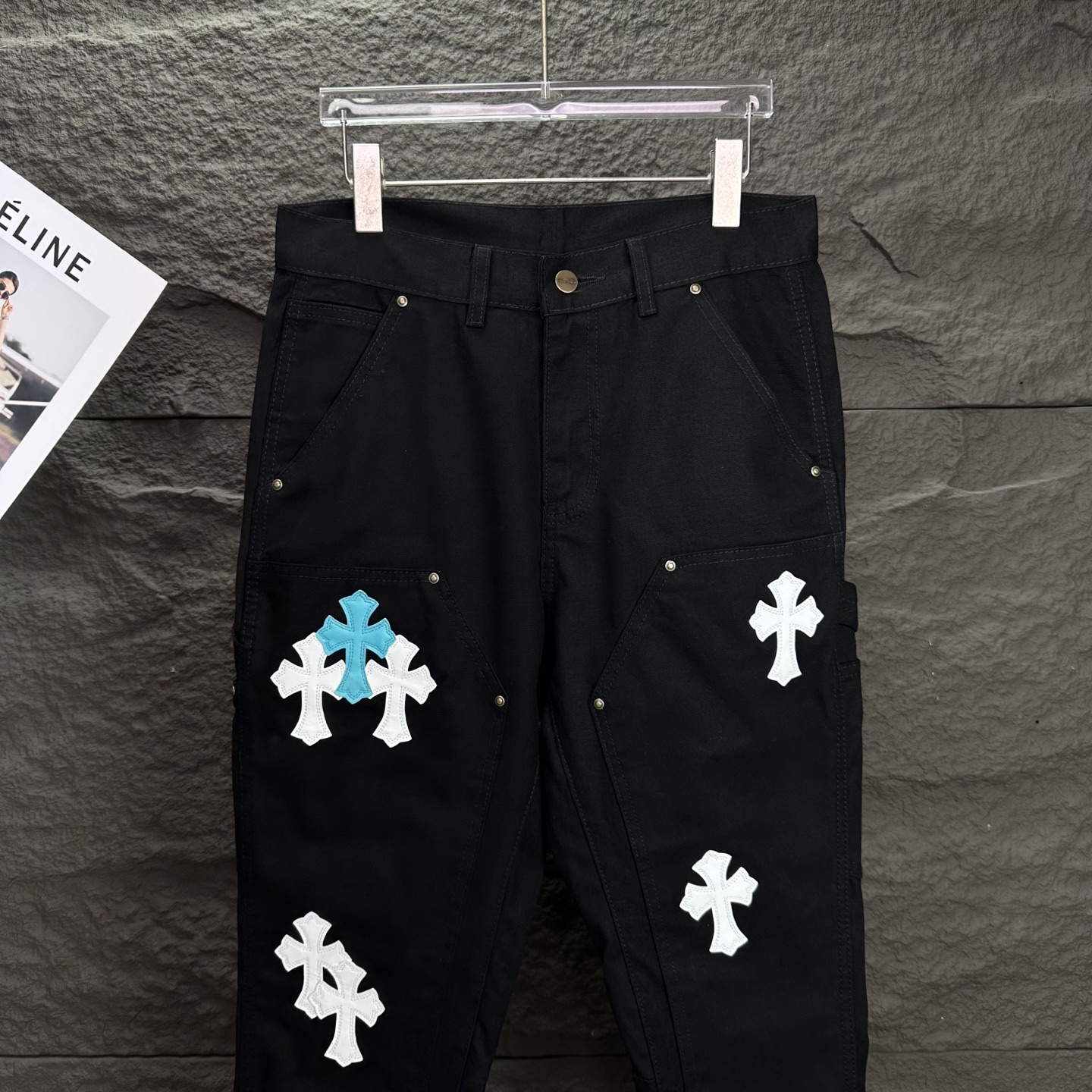 Chrome Hearts Couple Jeans Black Loose Fit