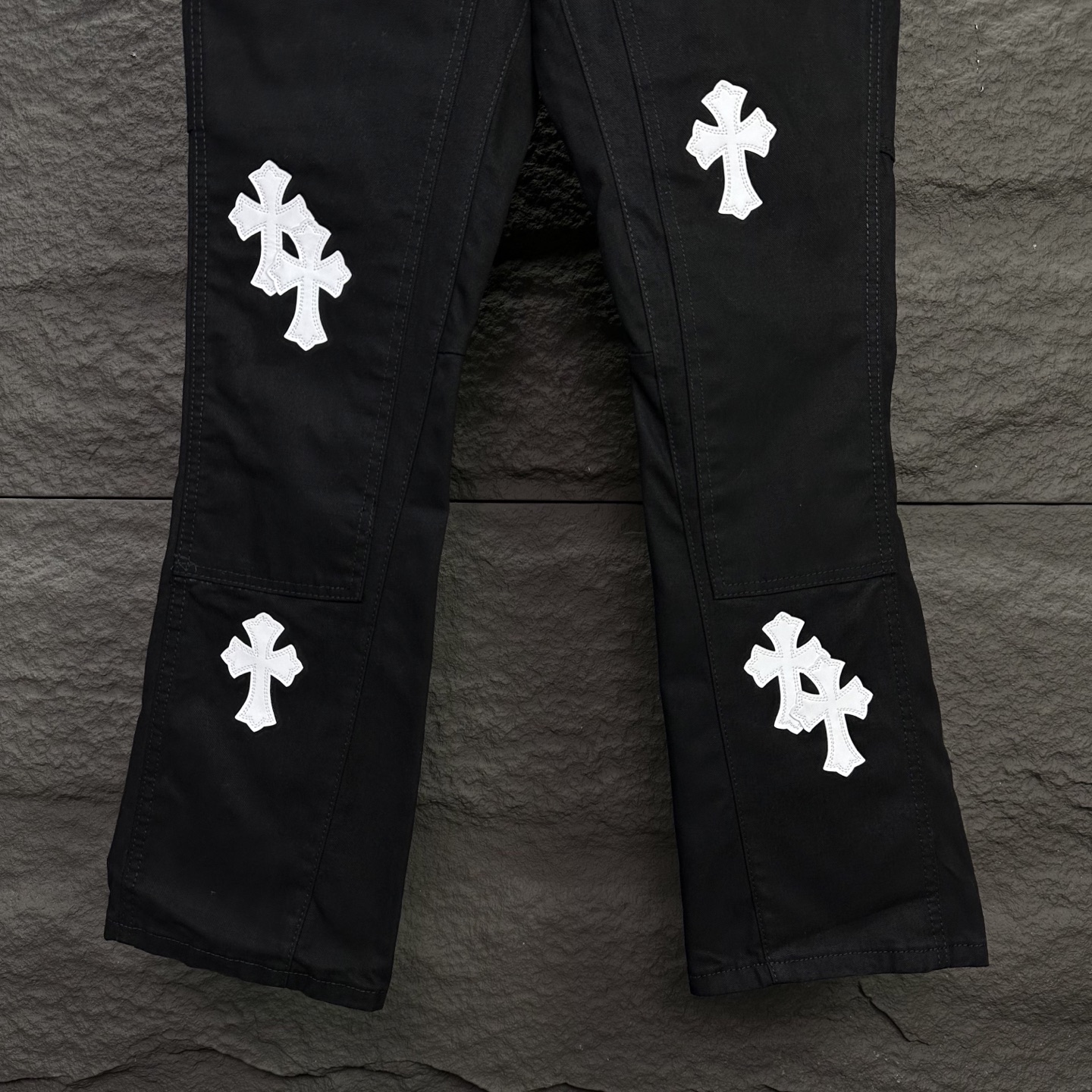 Chrome Hearts Couple Jeans Black Loose Fit