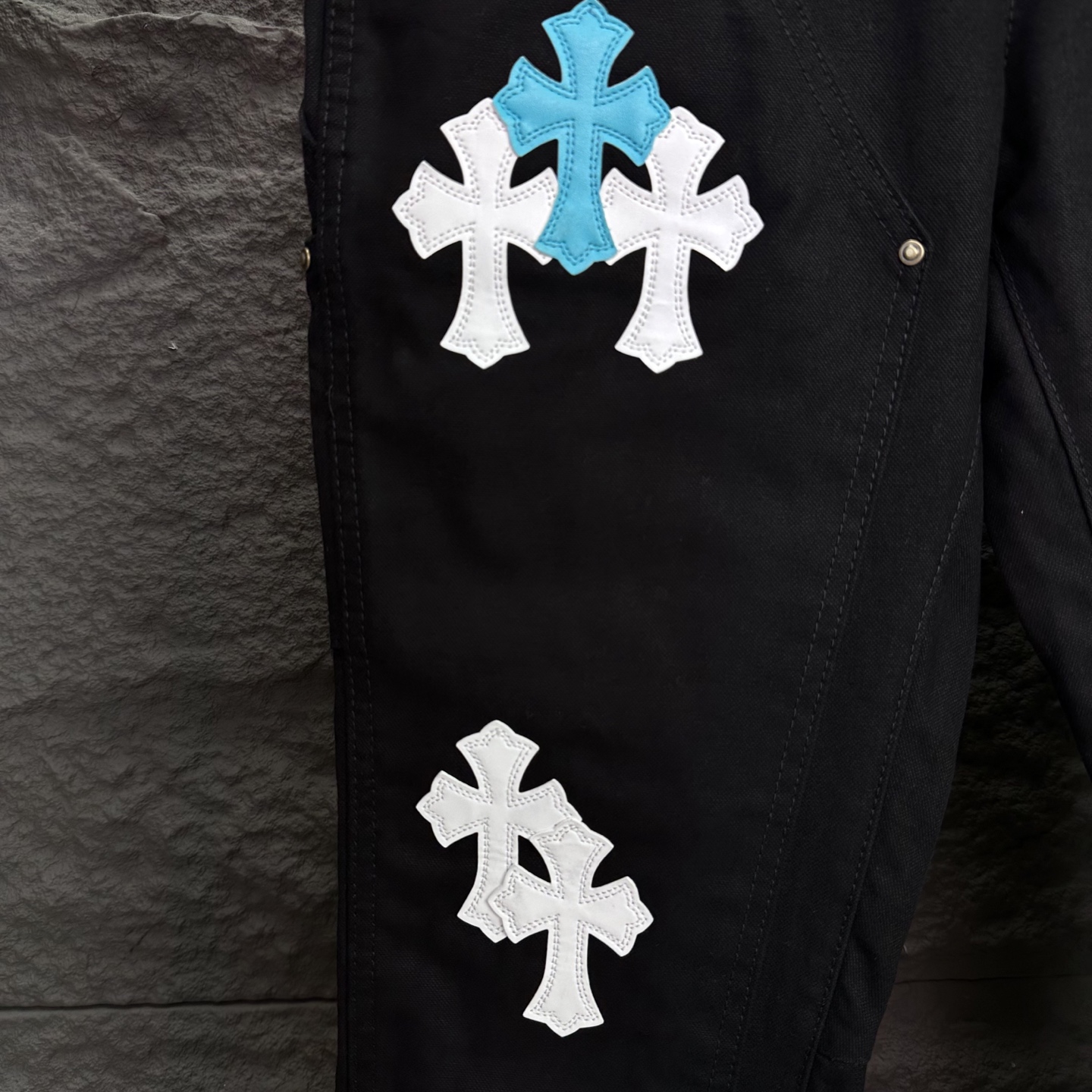 Chrome Hearts Couple Jeans Black Loose Fit