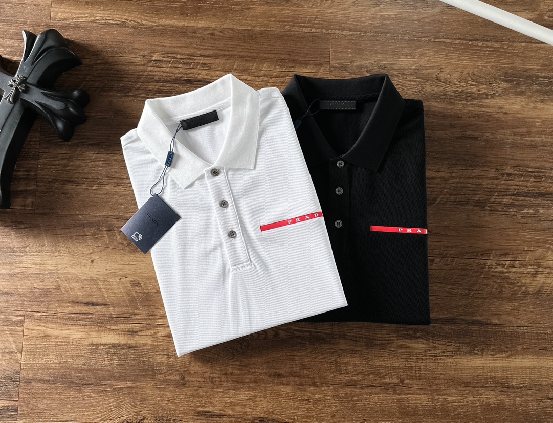 Prada Male Basic Clothing Cotton Black S-m-l-xl-xxl