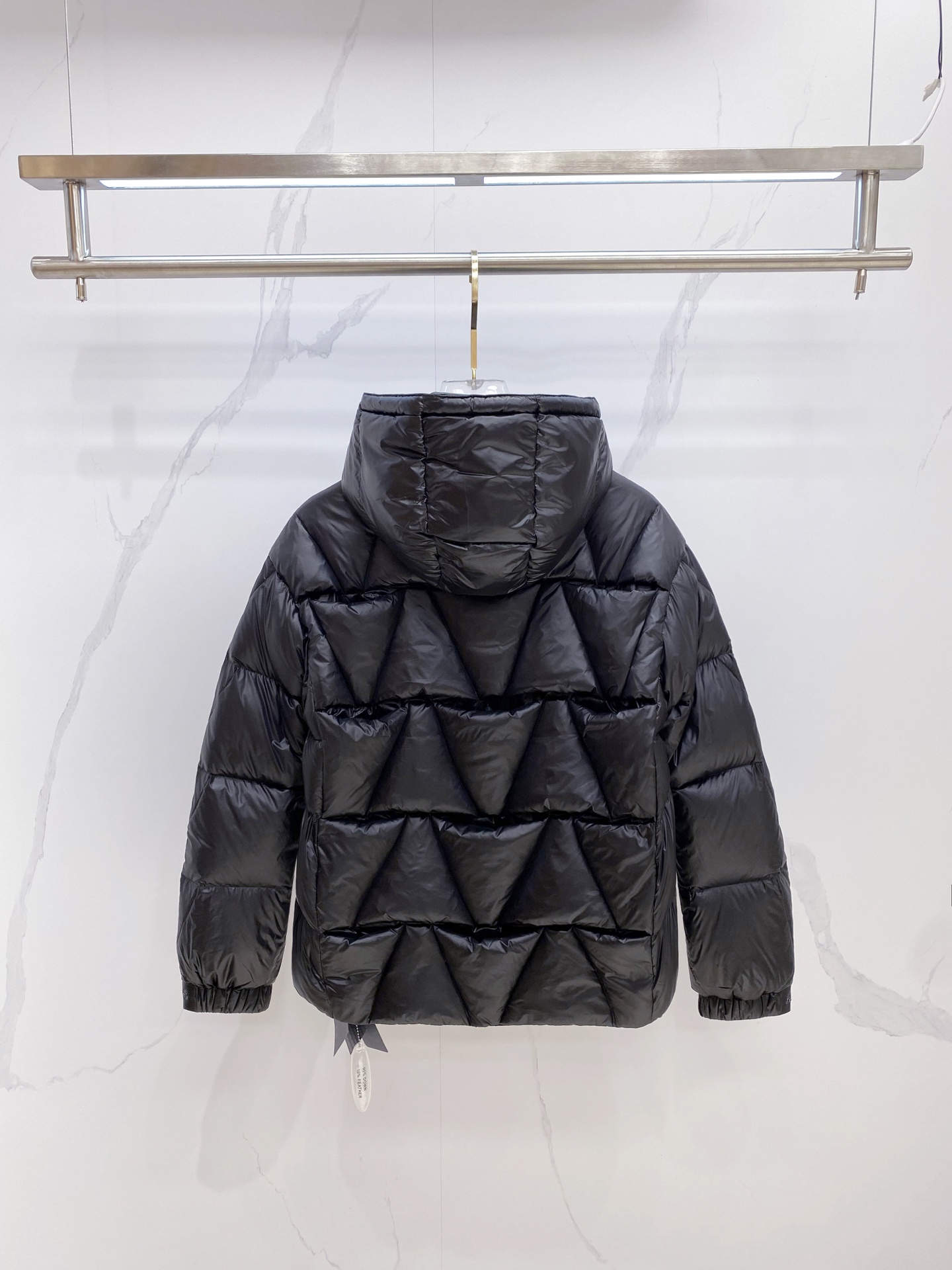 Prada Down Jacket White Duck Down Black Hooded 54-48-56-50-52