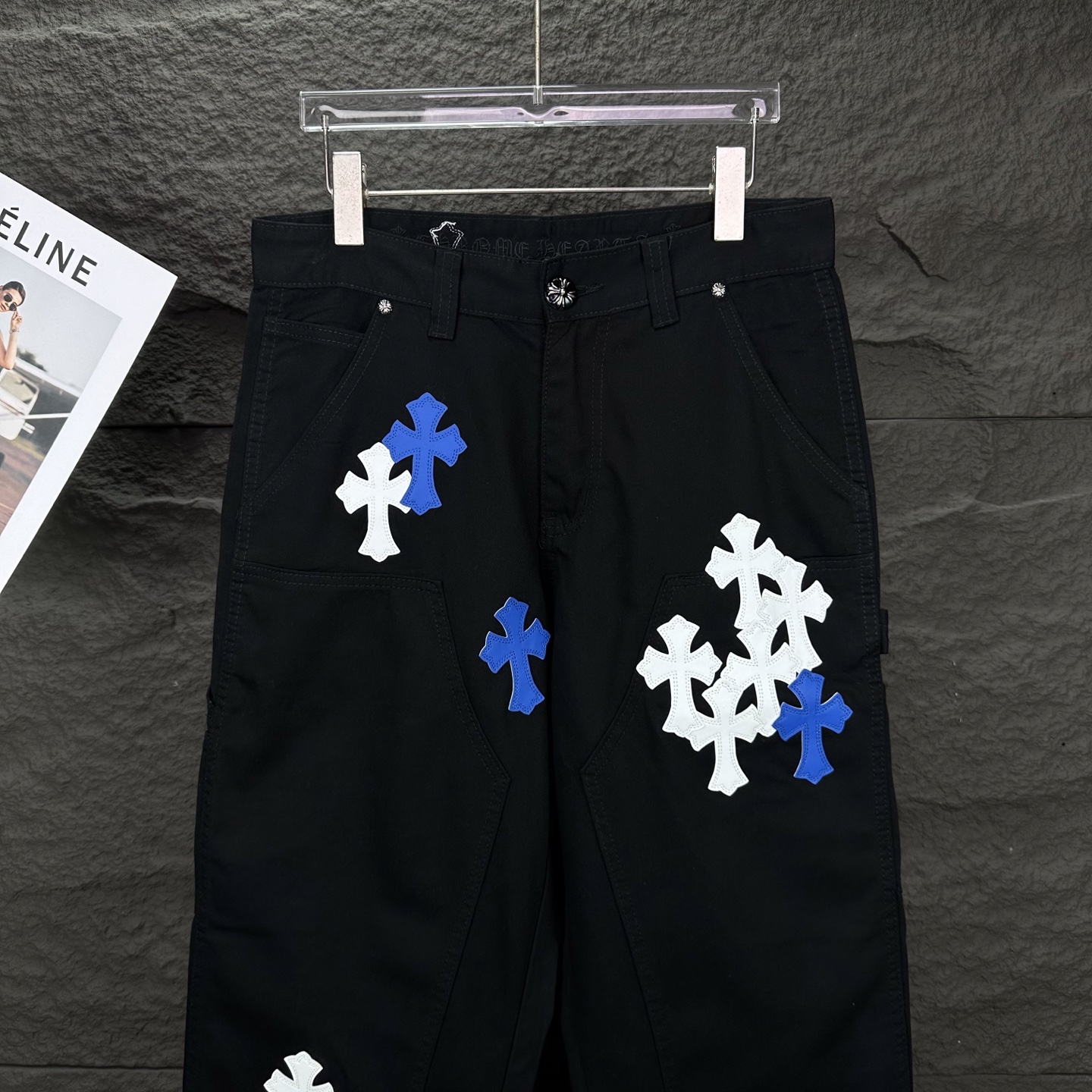 Chrome Hearts Couple Jeans Black Loose Fit