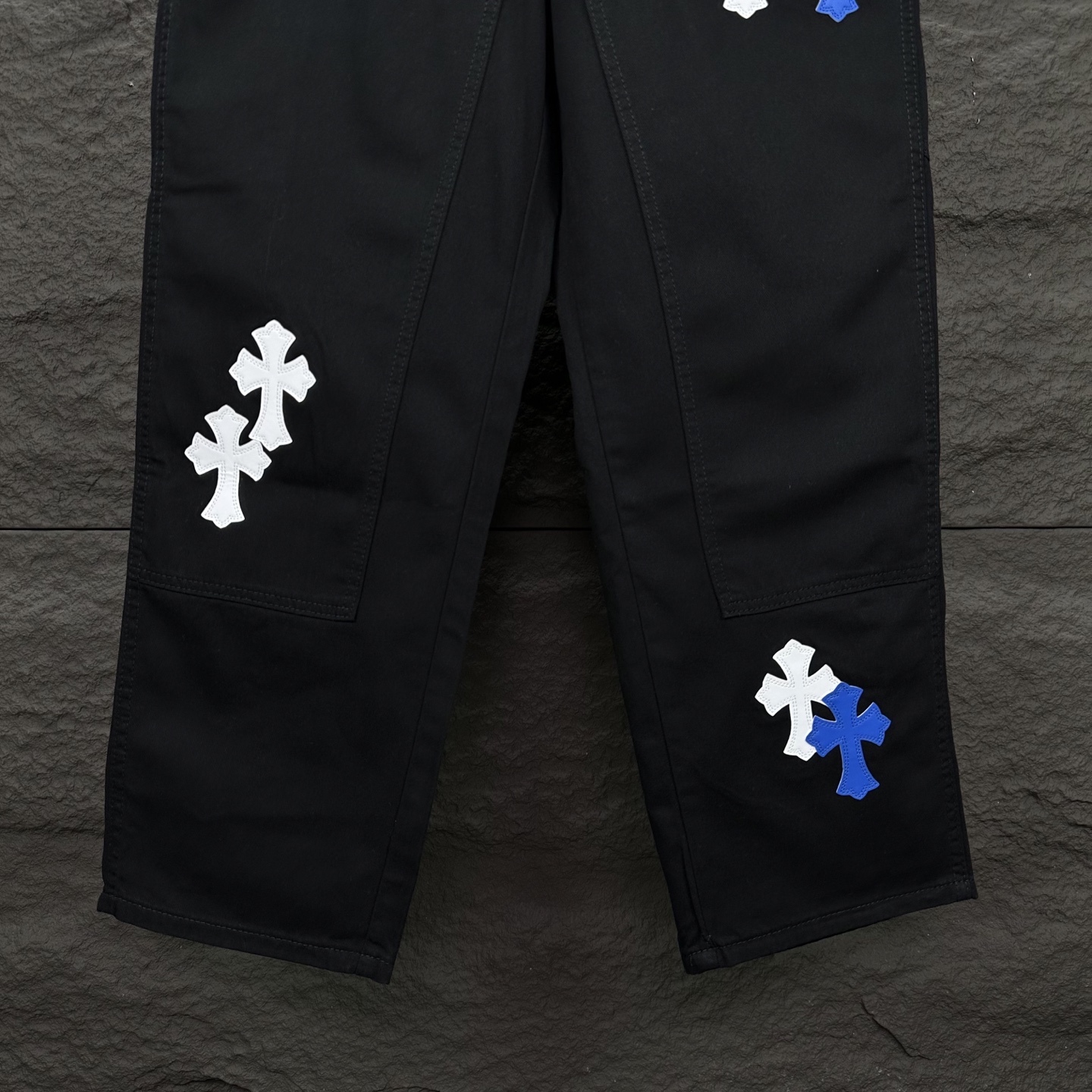 Chrome Hearts Couple Jeans Black Loose Fit