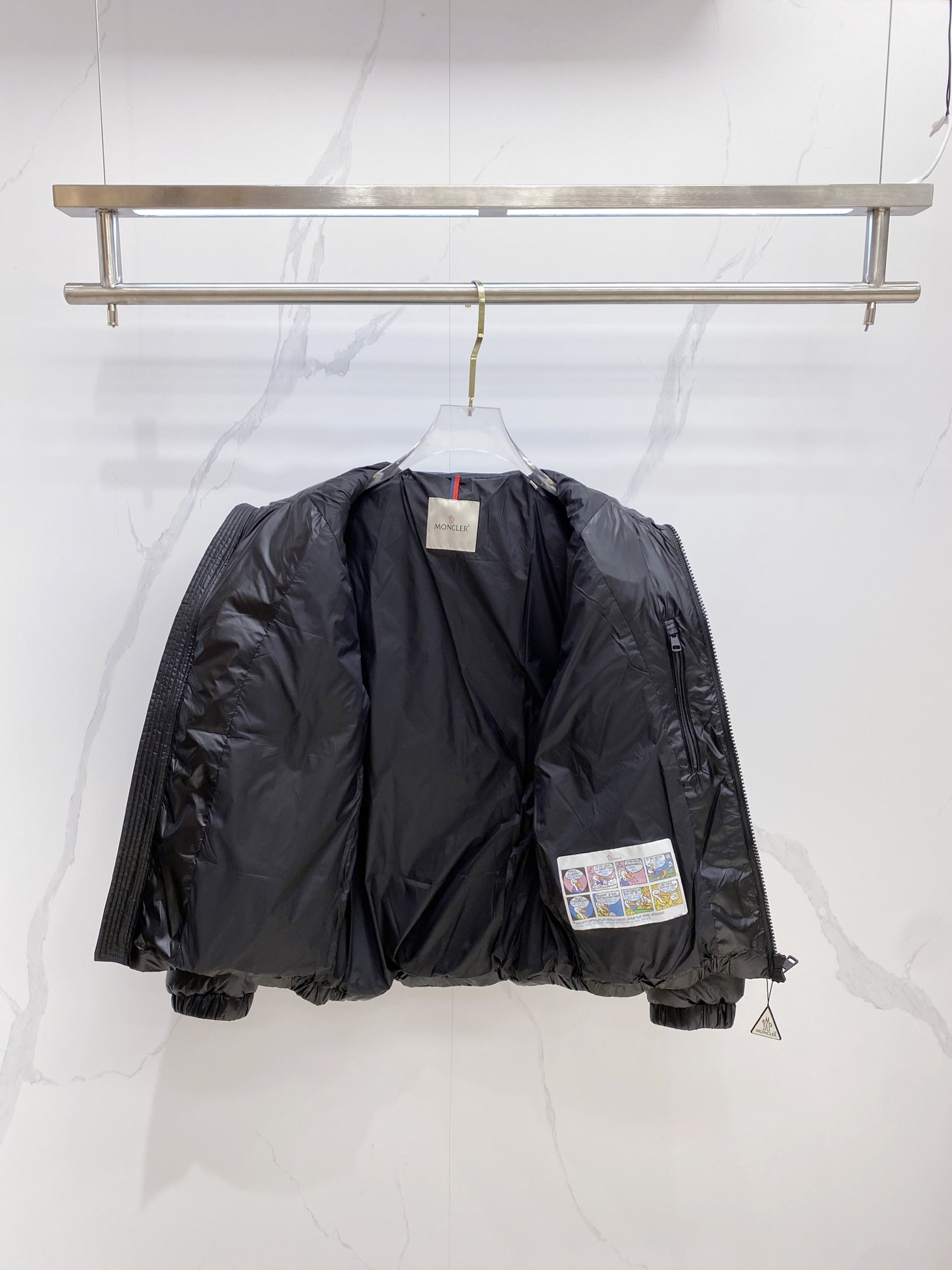 Moncler Couple Down Jacket Goose Down Black Loose Fit M-l