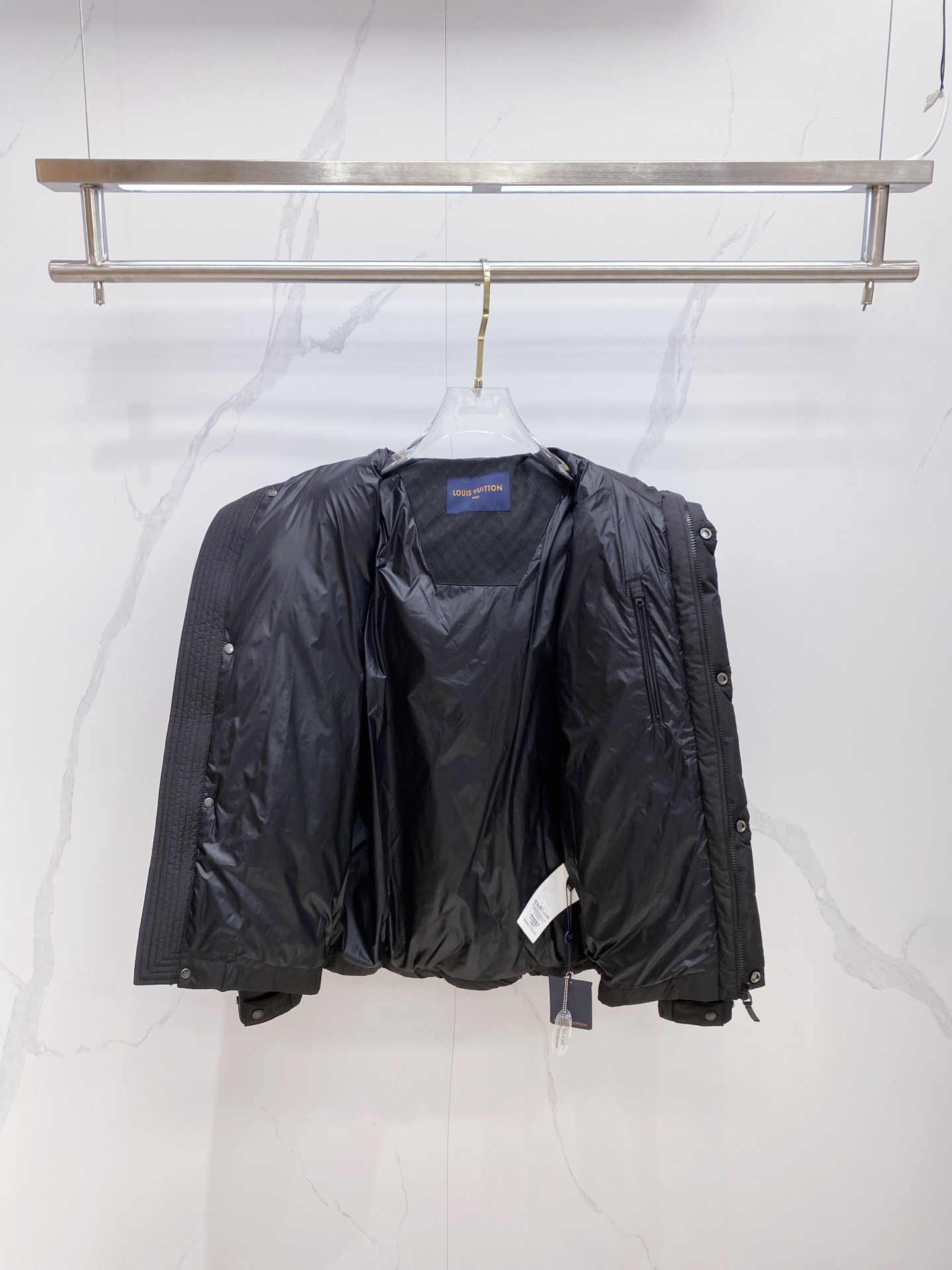 Louis Vuitton Male Down Jacket Goose Down Black Hooded S-m-l-xl