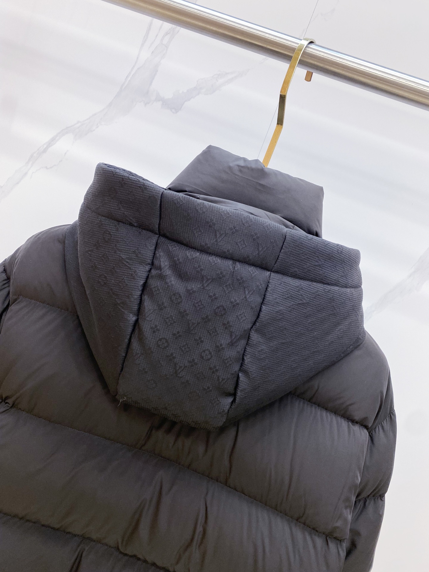Louis Vuitton Male Down Jacket Goose Down Black Hooded S-m-l-xl