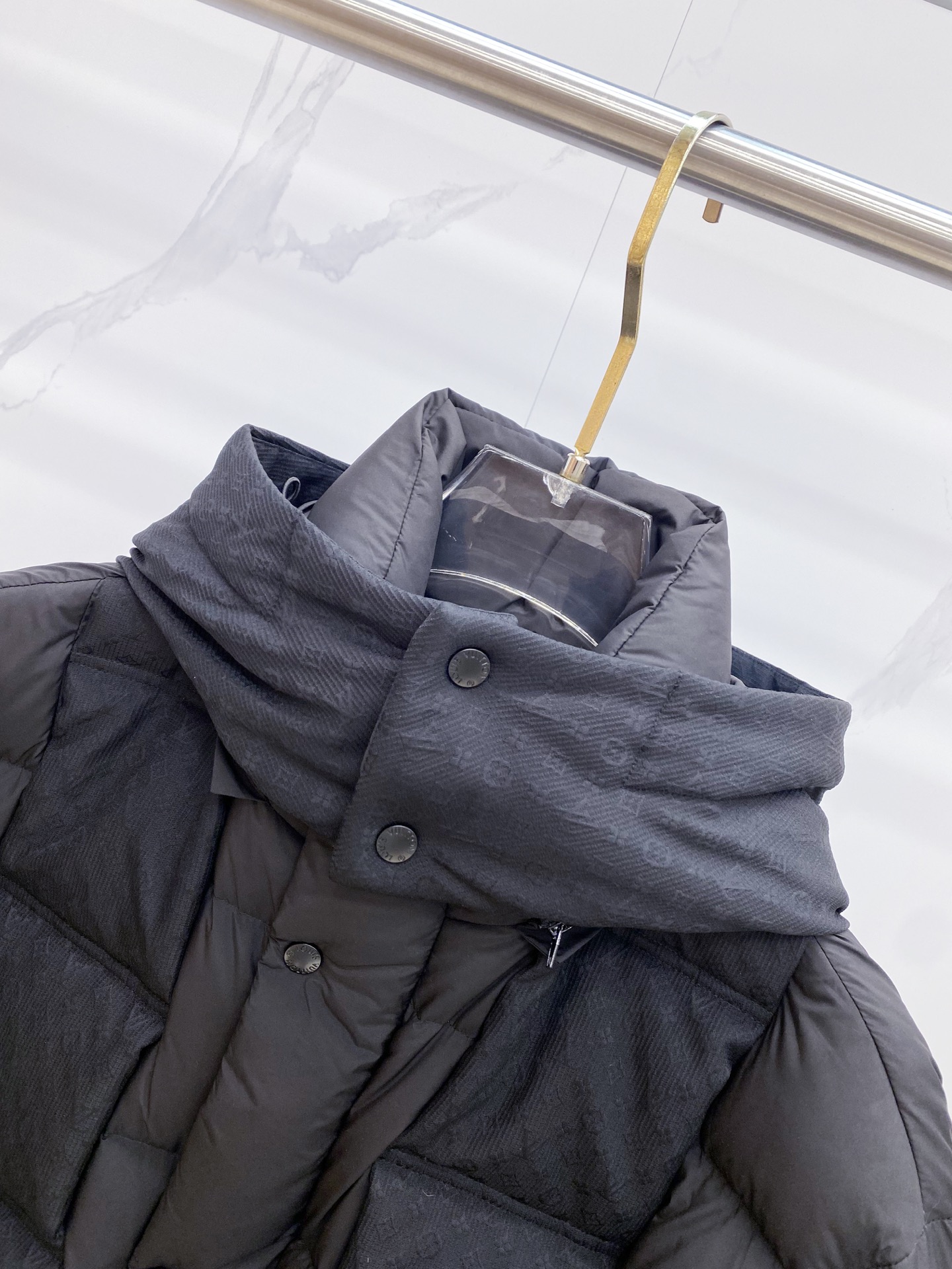 Louis Vuitton Male Down Jacket Goose Down Black Hooded S-m-l-xl