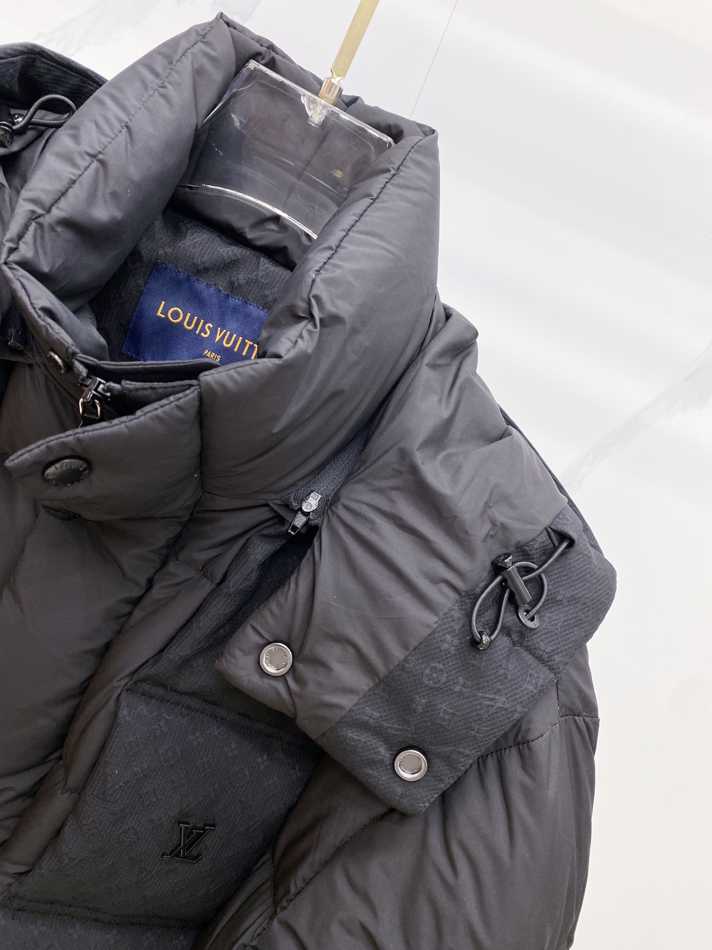 Louis Vuitton Male Down Jacket Goose Down Black Hooded S-m-l-xl