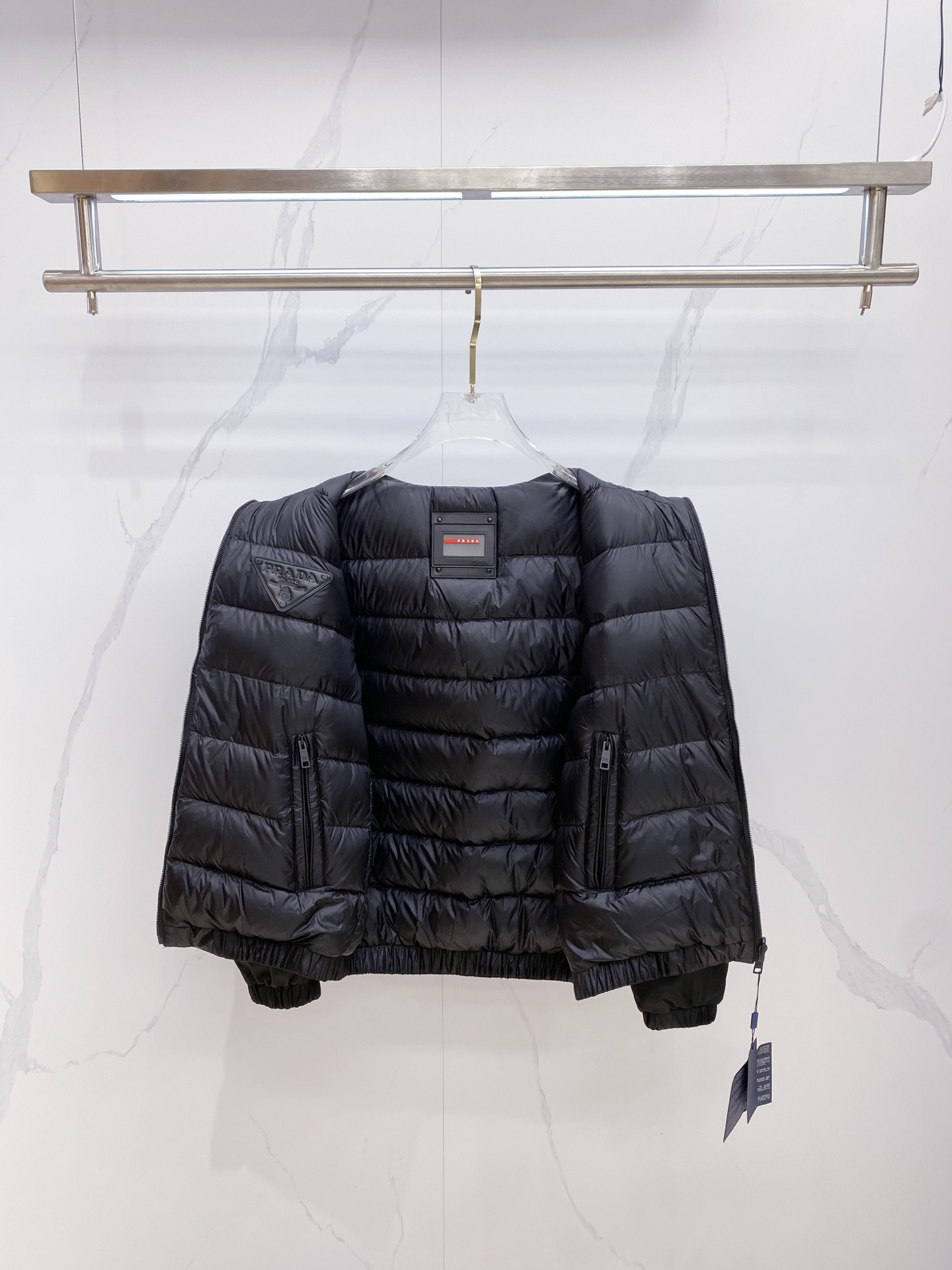 Prada Down Jacket Black Hooded M-54-48-56-50-52