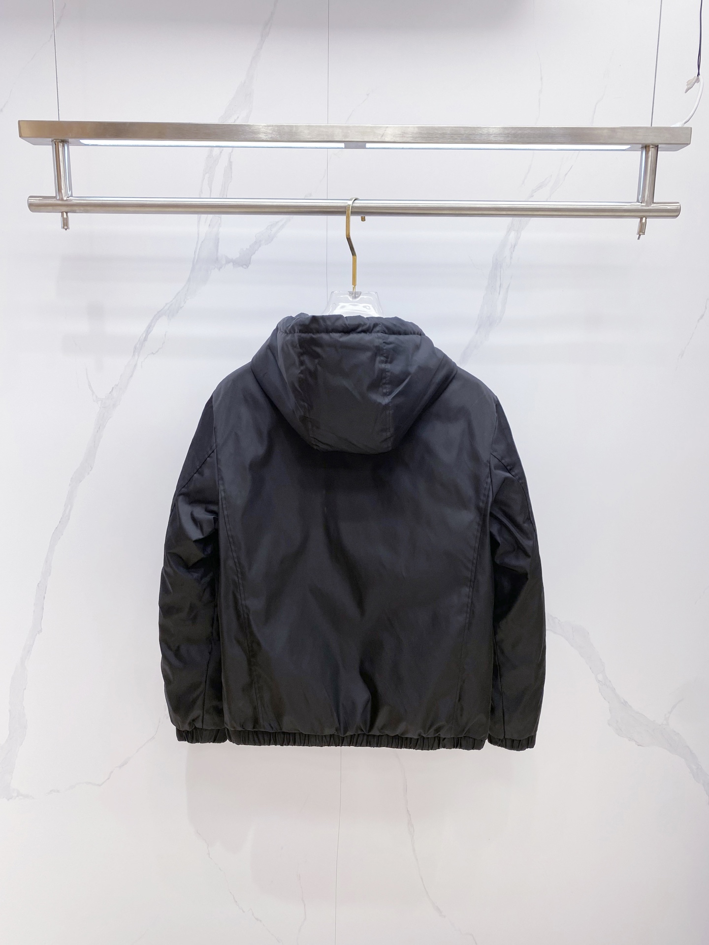 Prada Down Jacket Black Hooded M-54-48-56-50-52