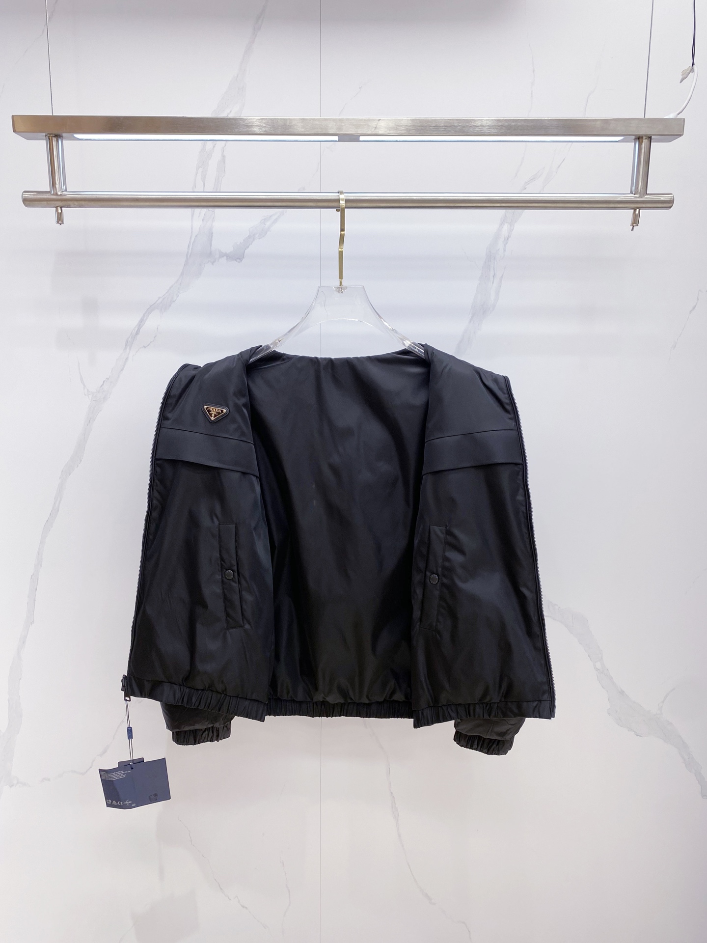 Prada Down Jacket Black Hooded M-54-48-56-50-52