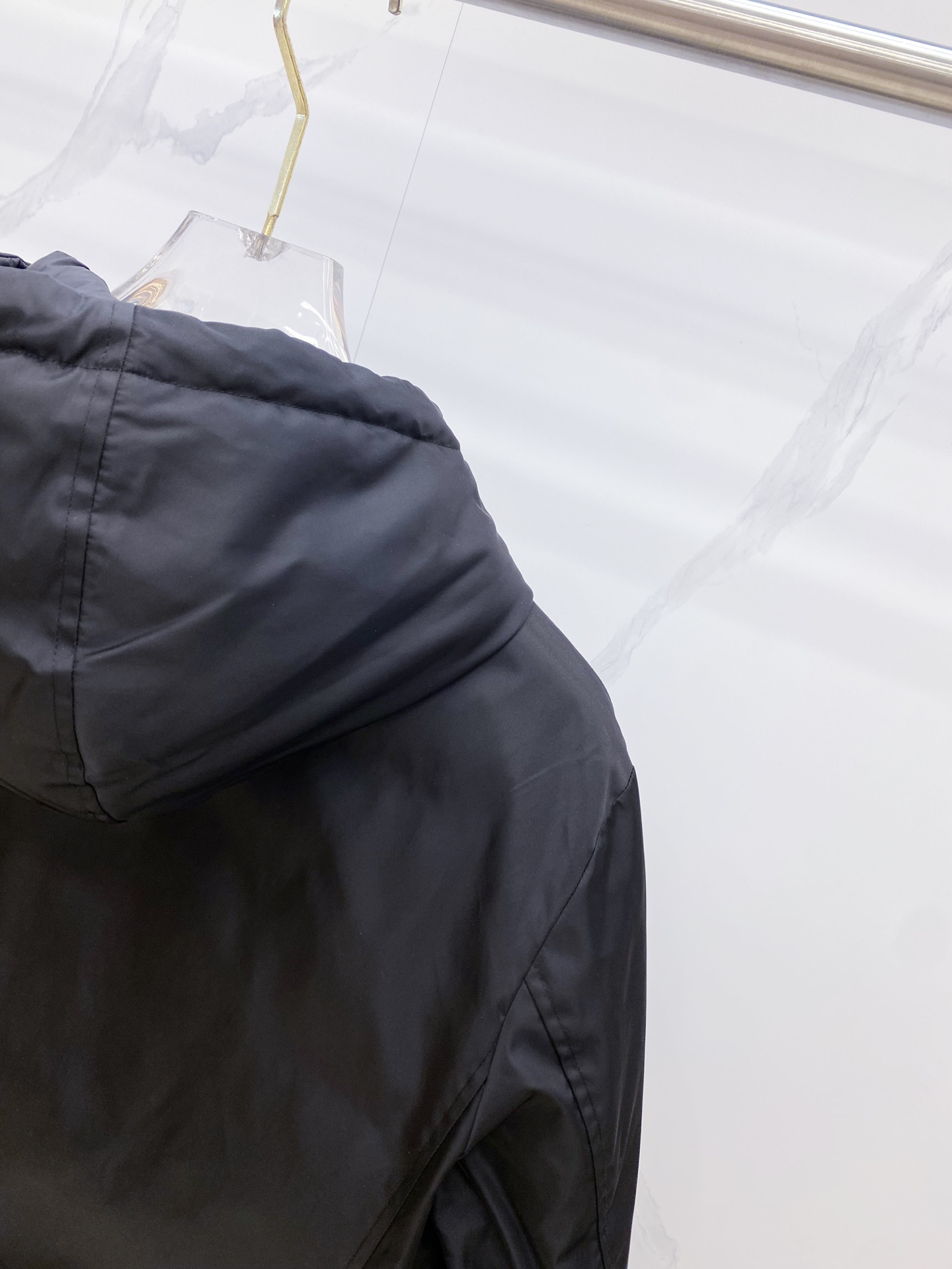 Prada Down Jacket Black Hooded M-54-48-56-50-52