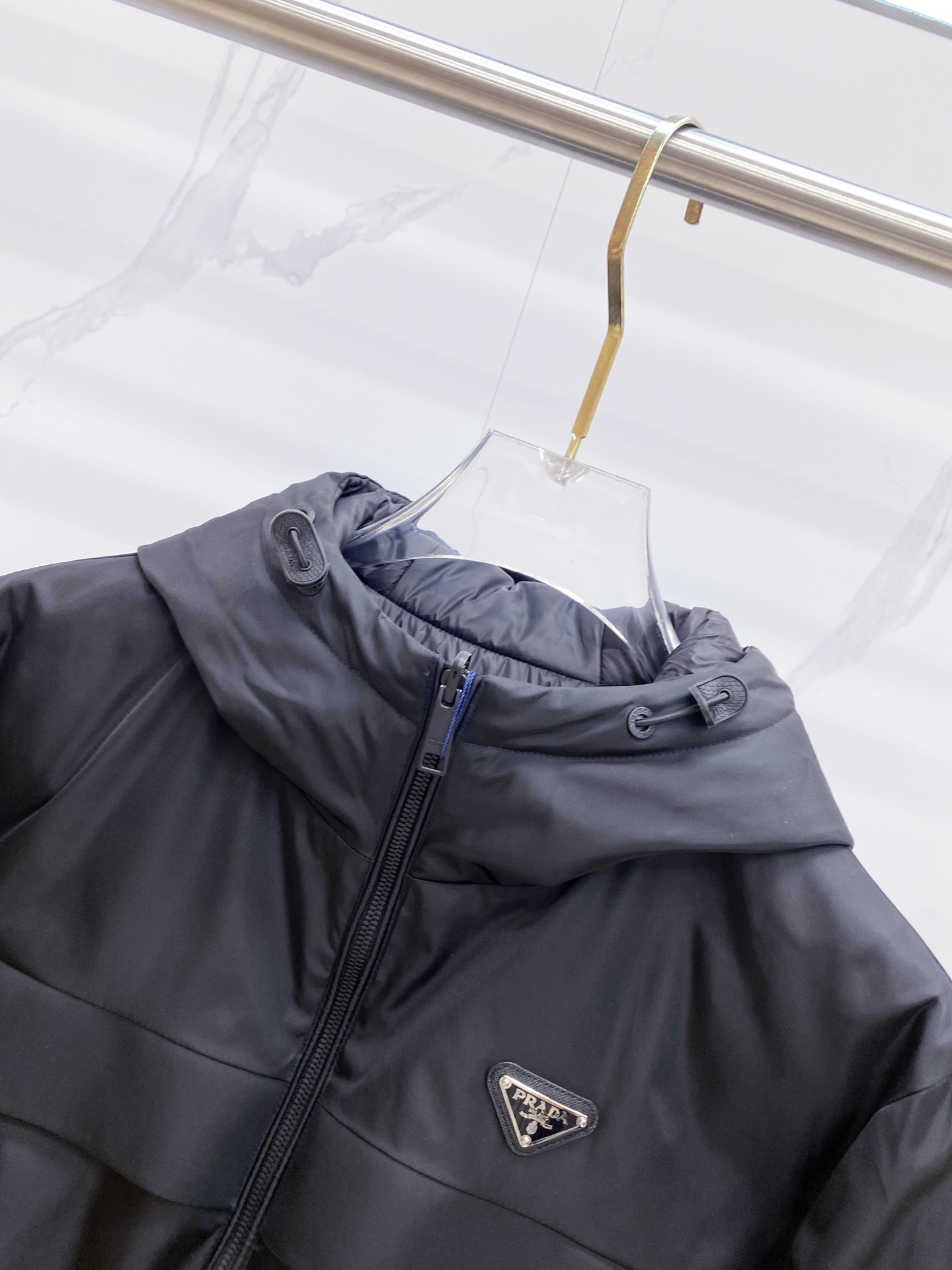 Prada Down Jacket Black Hooded M-54-48-56-50-52