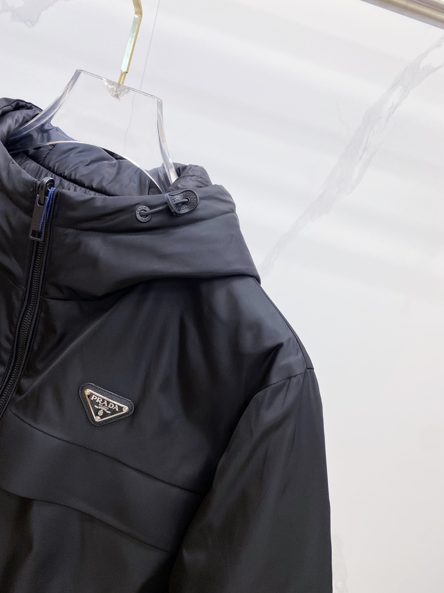 Prada Down Jacket Black Hooded M-54-48-56-50-52