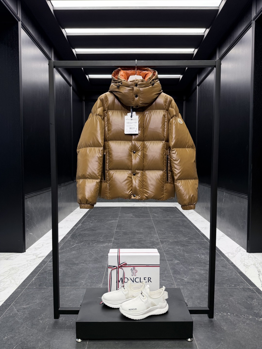 Moncler Male Down Jacket Goose Down Brown Hooded S-m-l