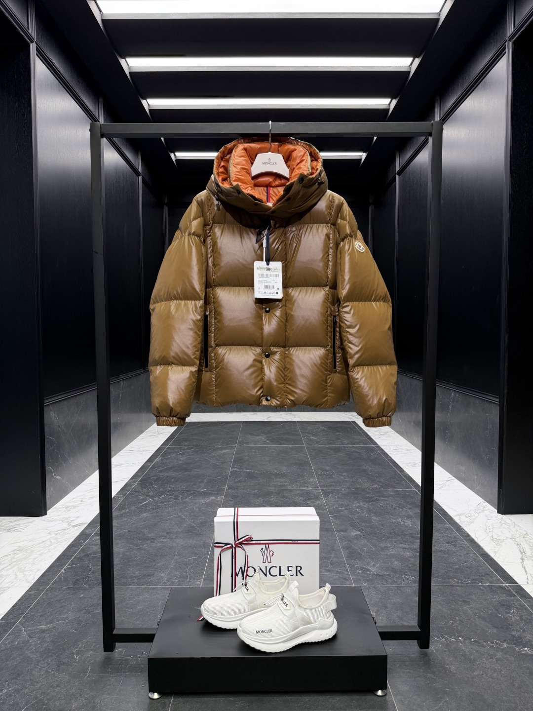 Moncler Male Down Jacket Goose Down Brown Hooded S-m-l
