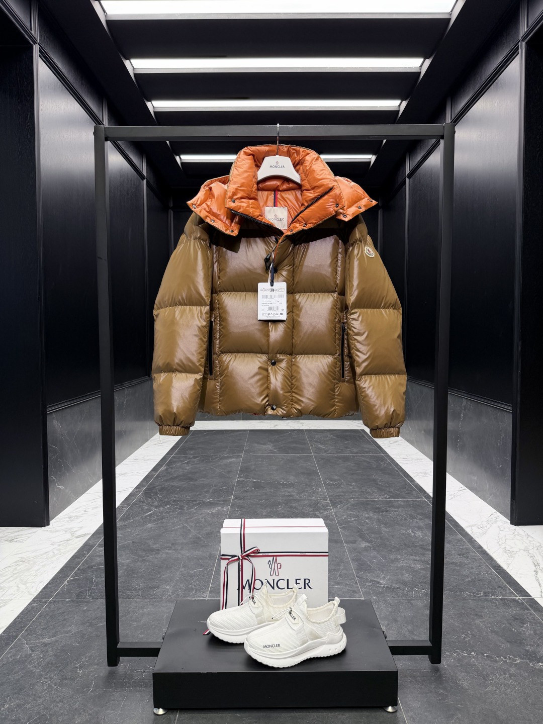 Moncler Male Down Jacket Goose Down Brown Hooded S-m-l