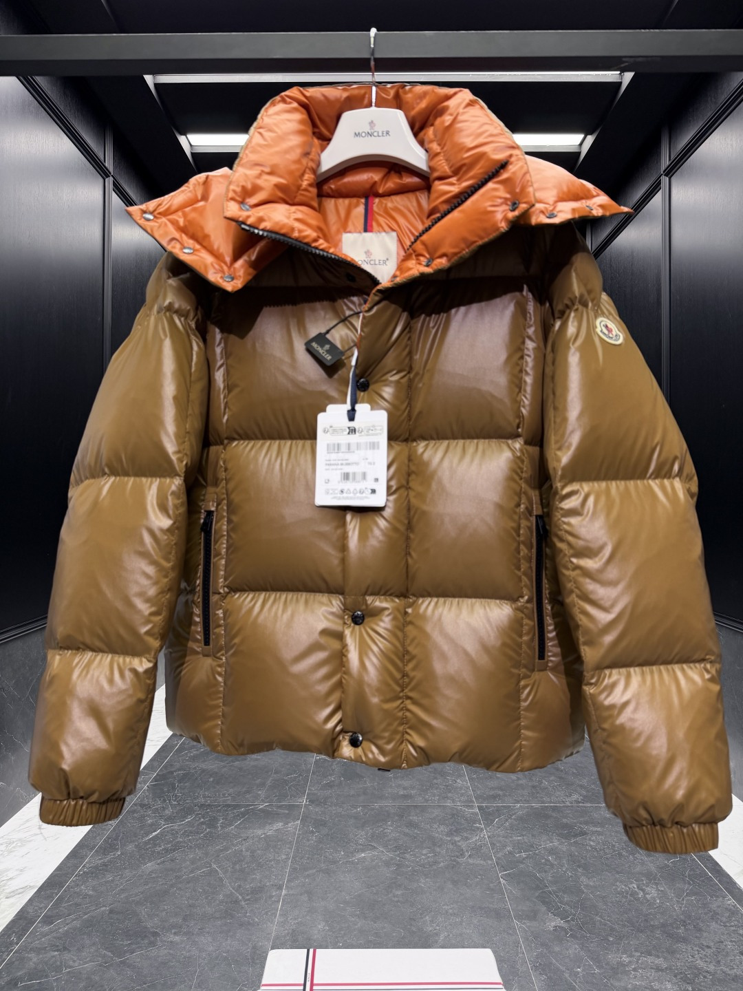 Moncler Male Down Jacket Goose Down Brown Hooded S-m-l