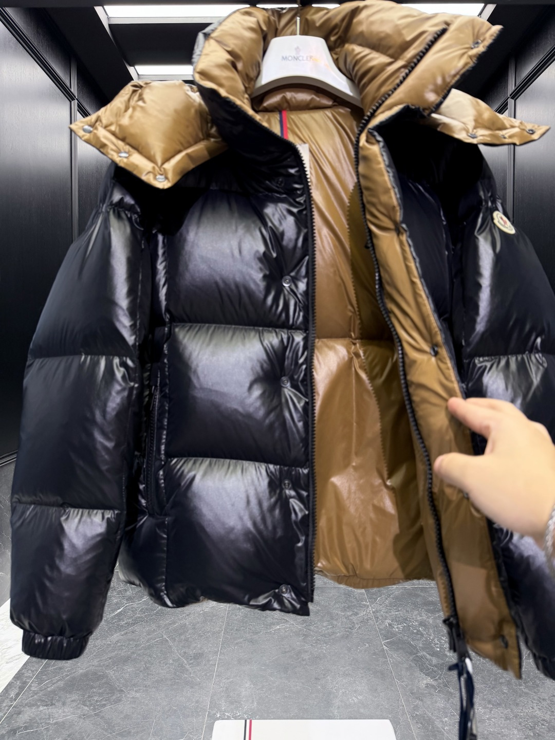 Moncler Male Down Jacket Goose Down Brown Hooded S-m-l
