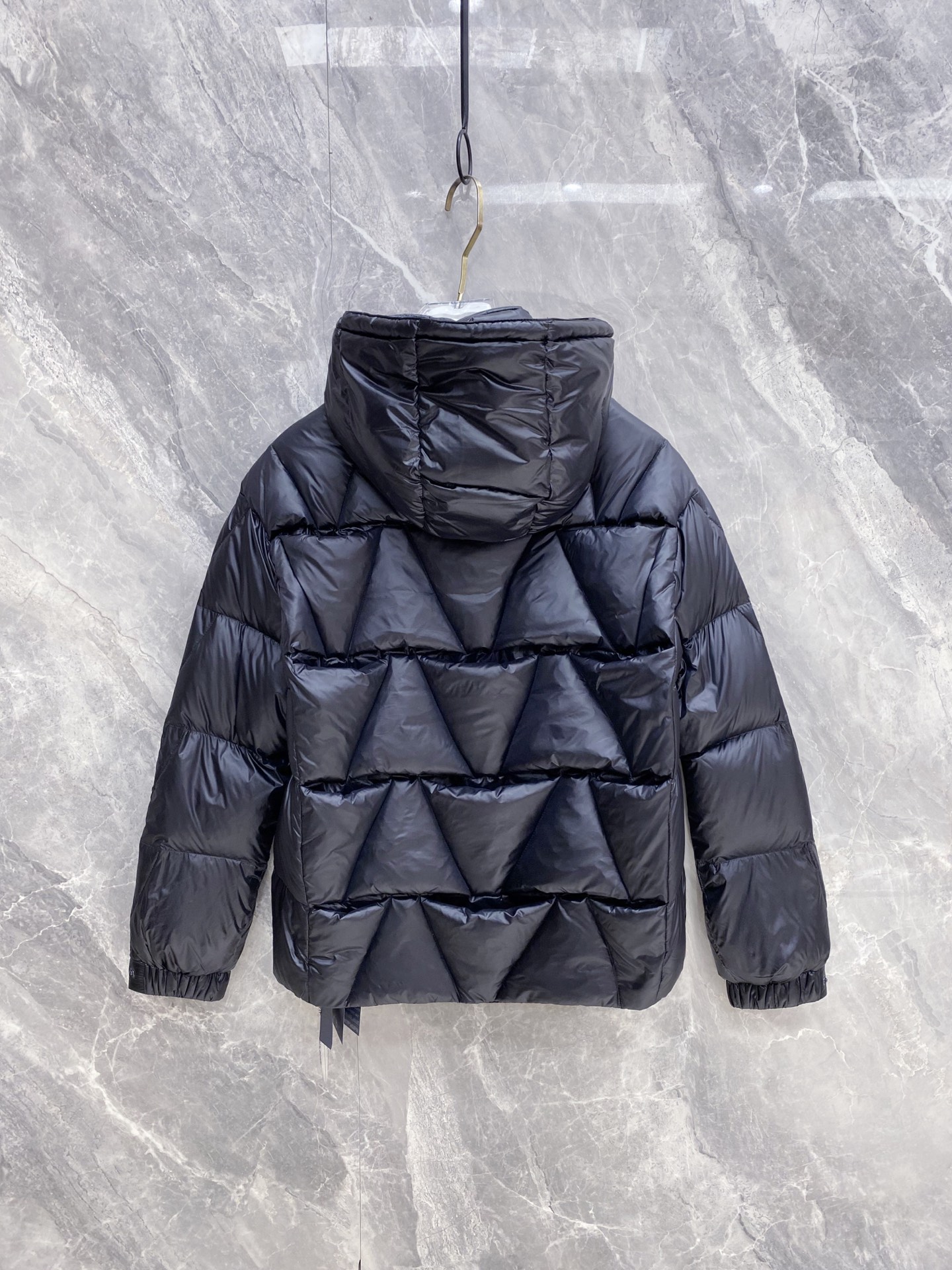 Prada Down Jacket White Duck Down Black Hooded 54-48-56-50-52