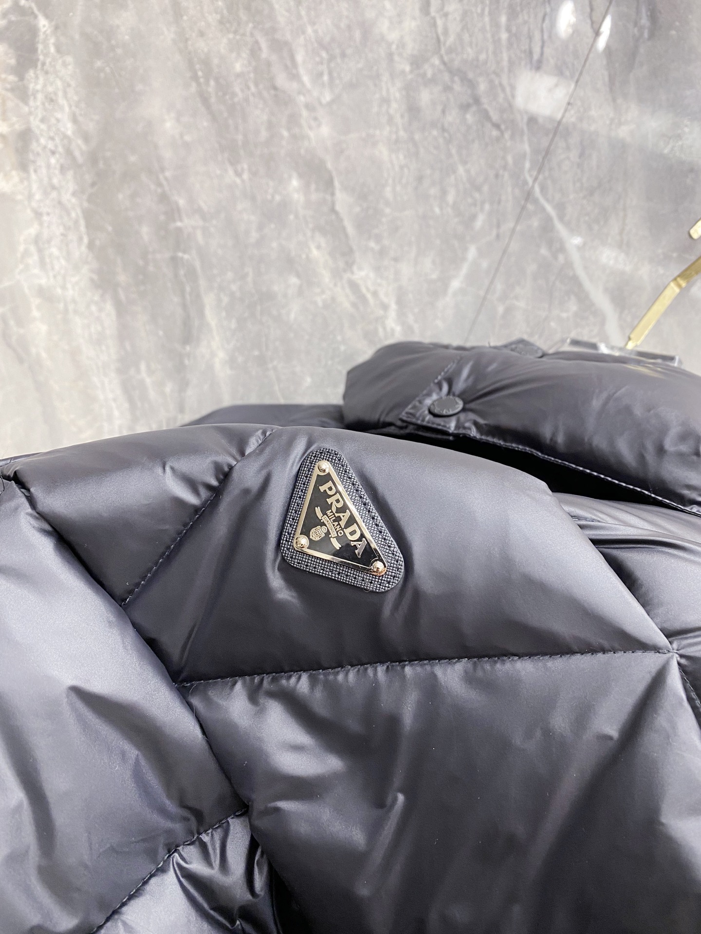 Prada Down Jacket White Duck Down Black Hooded 54-48-56-50-52