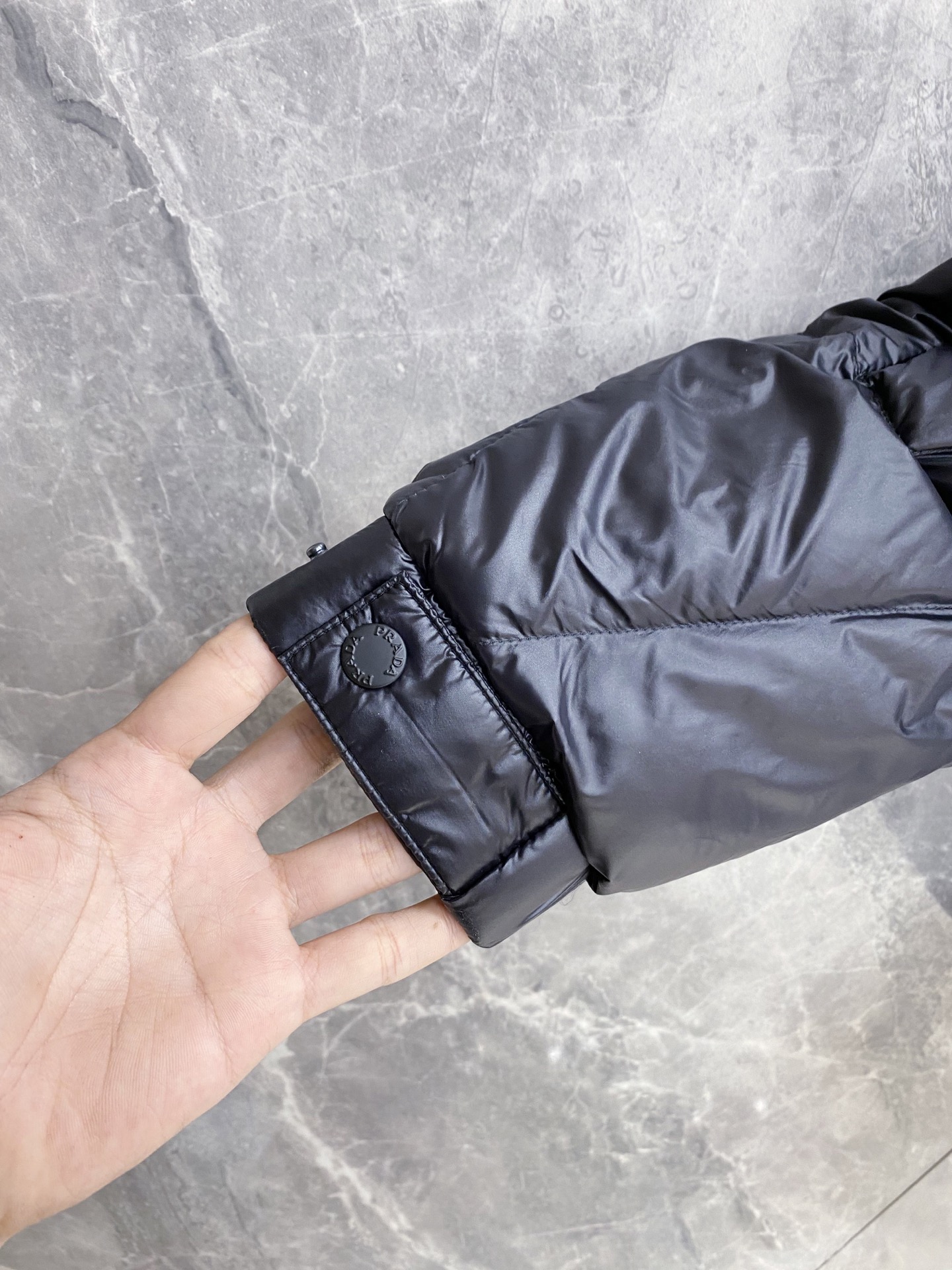 Prada Down Jacket White Duck Down Black Hooded 54-48-56-50-52