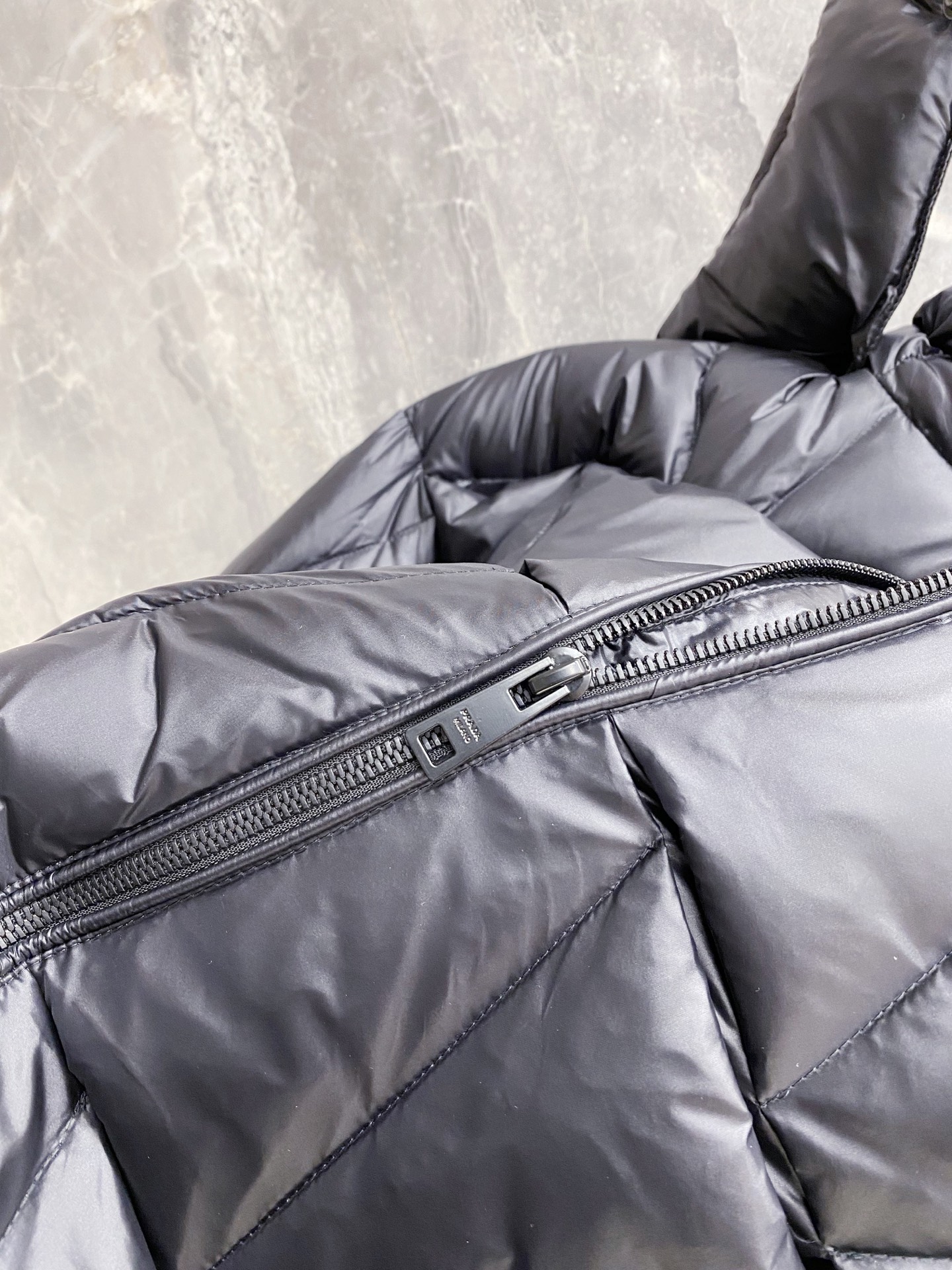 Prada Down Jacket White Duck Down Black Hooded 54-48-56-50-52