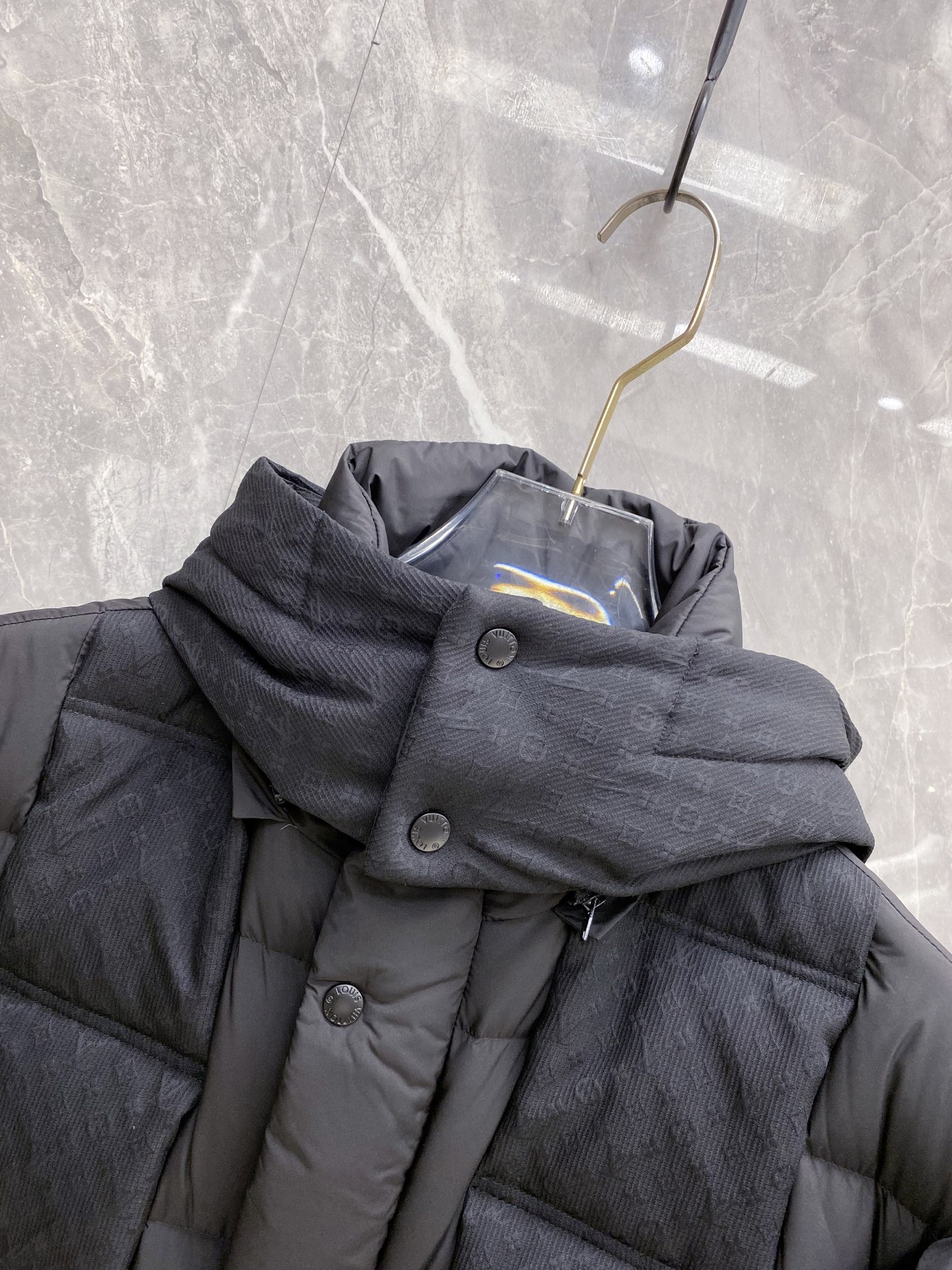 Louis Vuitton Male Down Jacket Goose Down Black Hooded S-m-l-xl