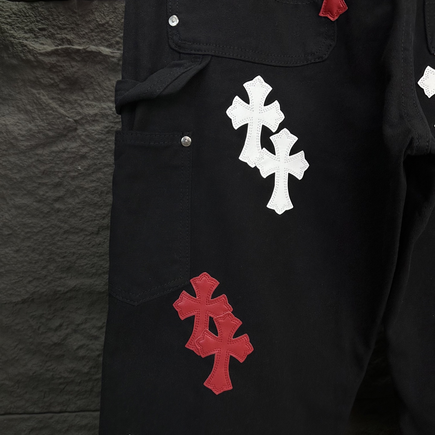 Chrome Hearts Couple Jeans Black Loose Fit