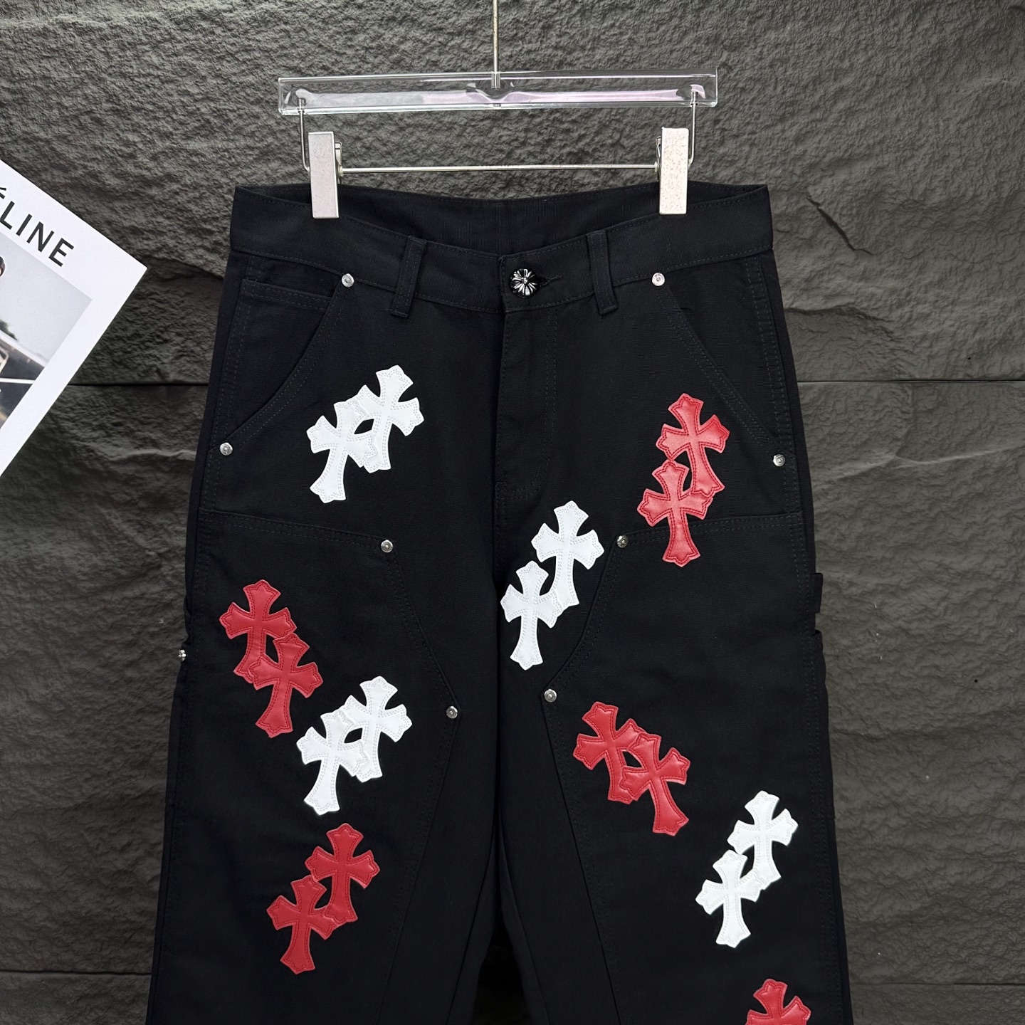 Chrome Hearts Couple Jeans Black Loose Fit