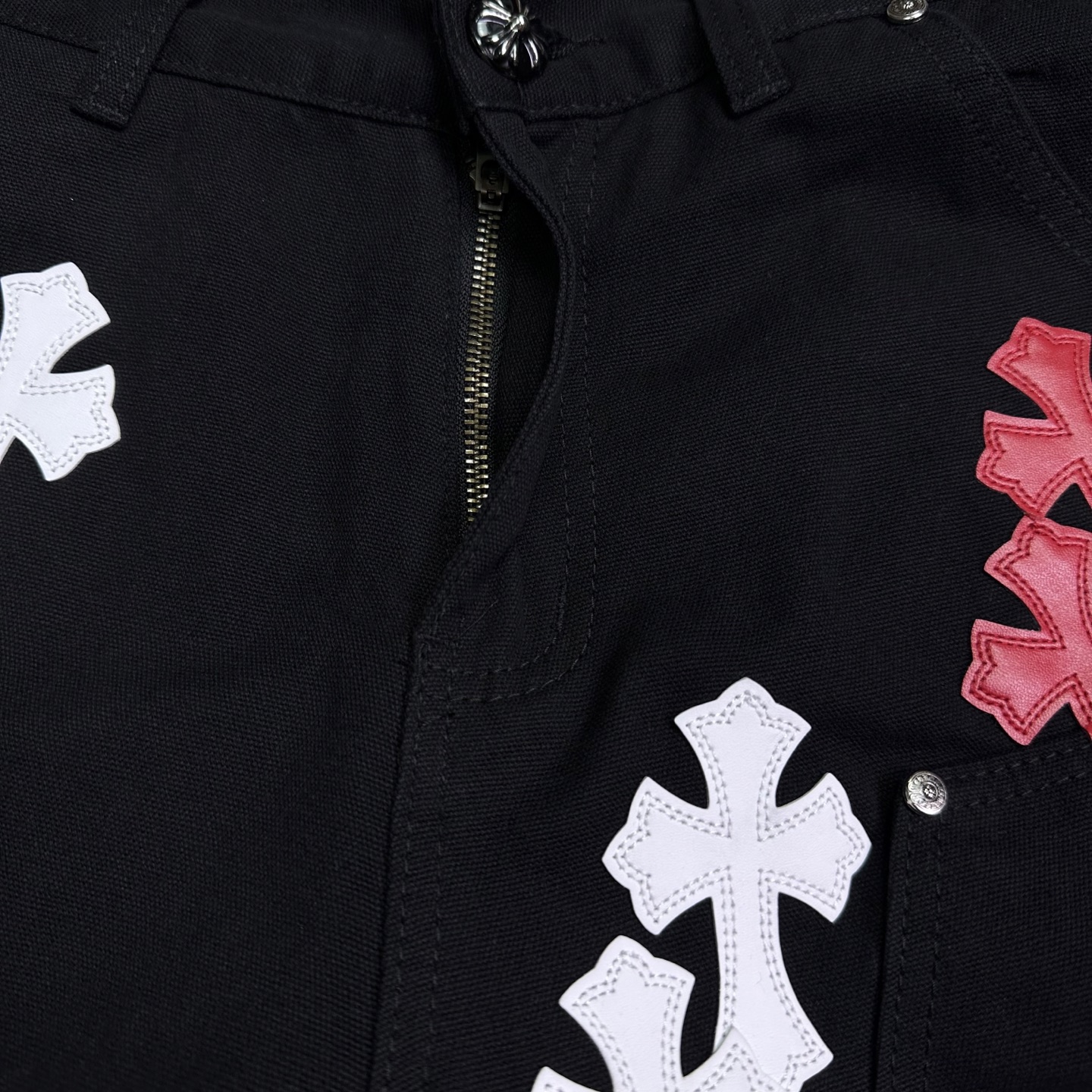 Chrome Hearts Couple Jeans Black Loose Fit