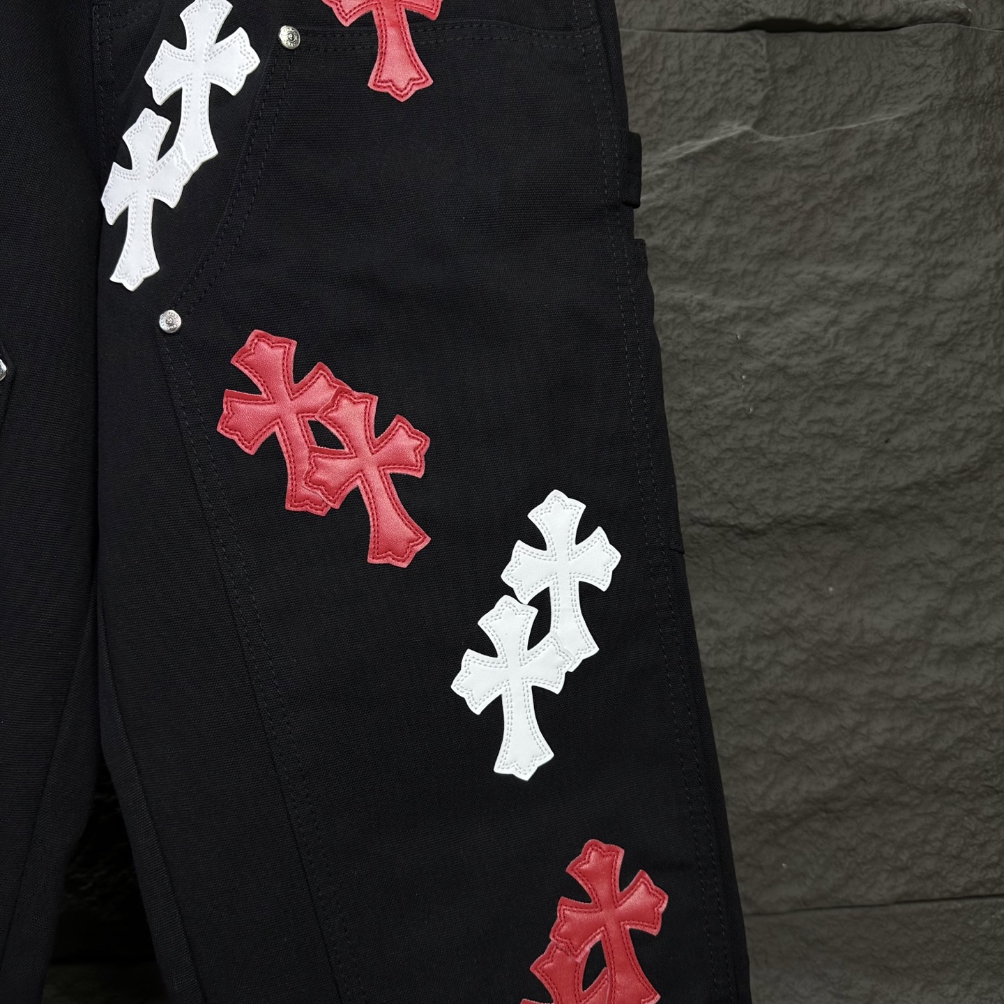 Chrome Hearts Couple Jeans Black Loose Fit