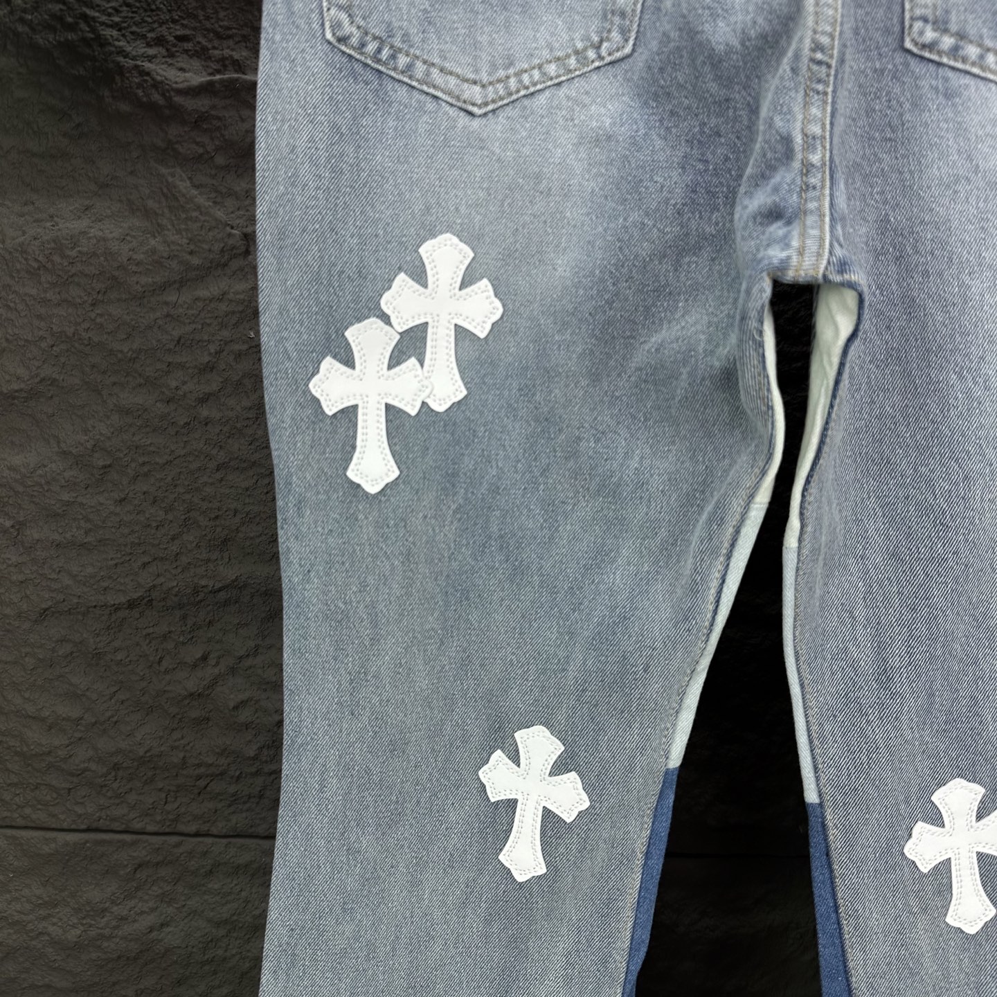 Chrome Hearts Couple Jeans White Couple Style L